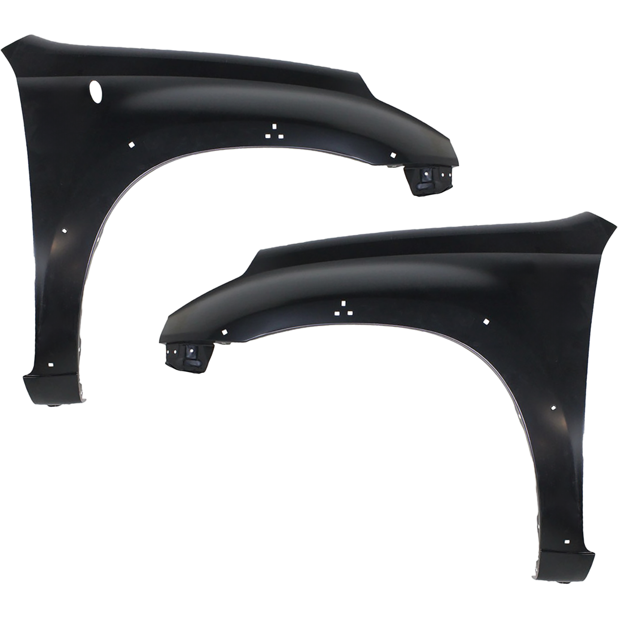 AM RAV4-01-05 FRONT FENDER RH AND LH Primed w Wheel Opening Flare Hole SKU SET T220121 Partslink TO1241189 TO1240189 OEM 5381142180-5381242190