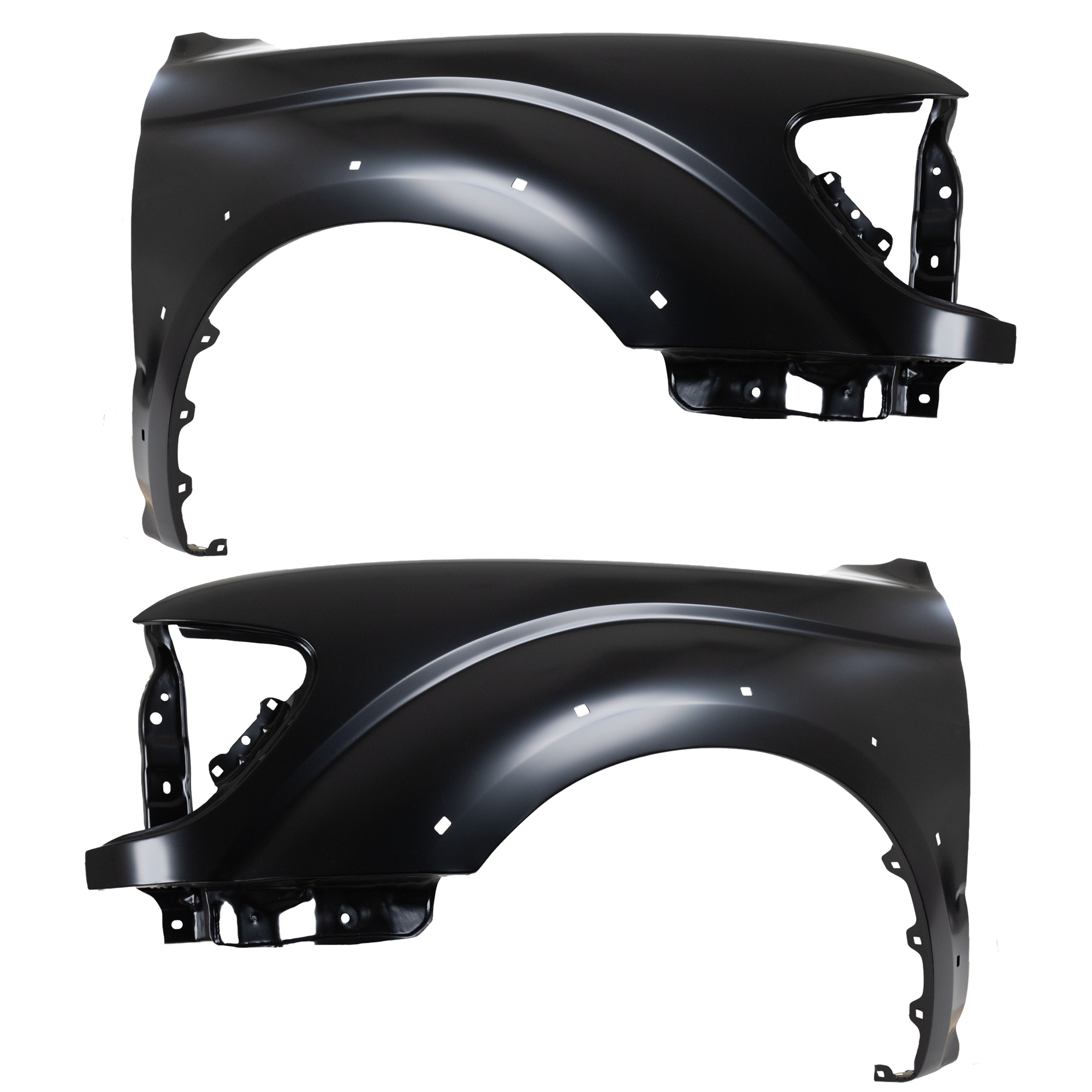 AM TACOMA 01-04 FRONT FENDER RH AND LH Primed Styleside w Fender Flare Holes SKU SET T220125 Partslink TO1240188 TO1241188 OEM 5380104060-5380204080