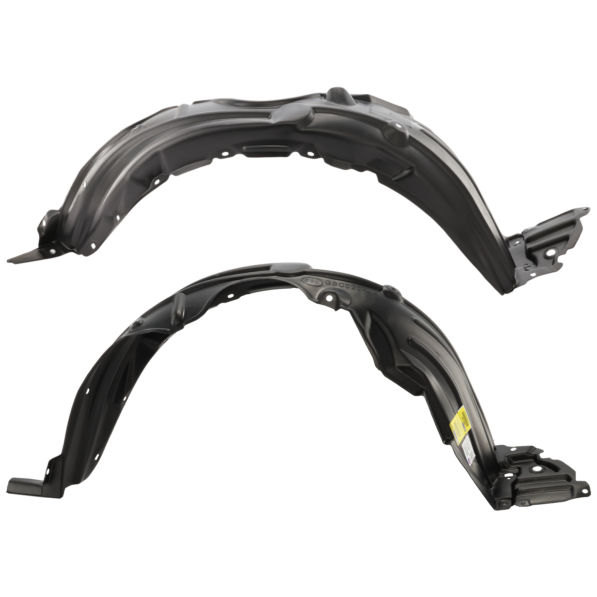 AM YARIS 07-12 FRONT FENDER LINER RH AND LH Plastic Vacuum Form Sedan CAPA SKU SET T222169Q Partslink TO1251120C TO1250120C OEM 5387552180-5387652180