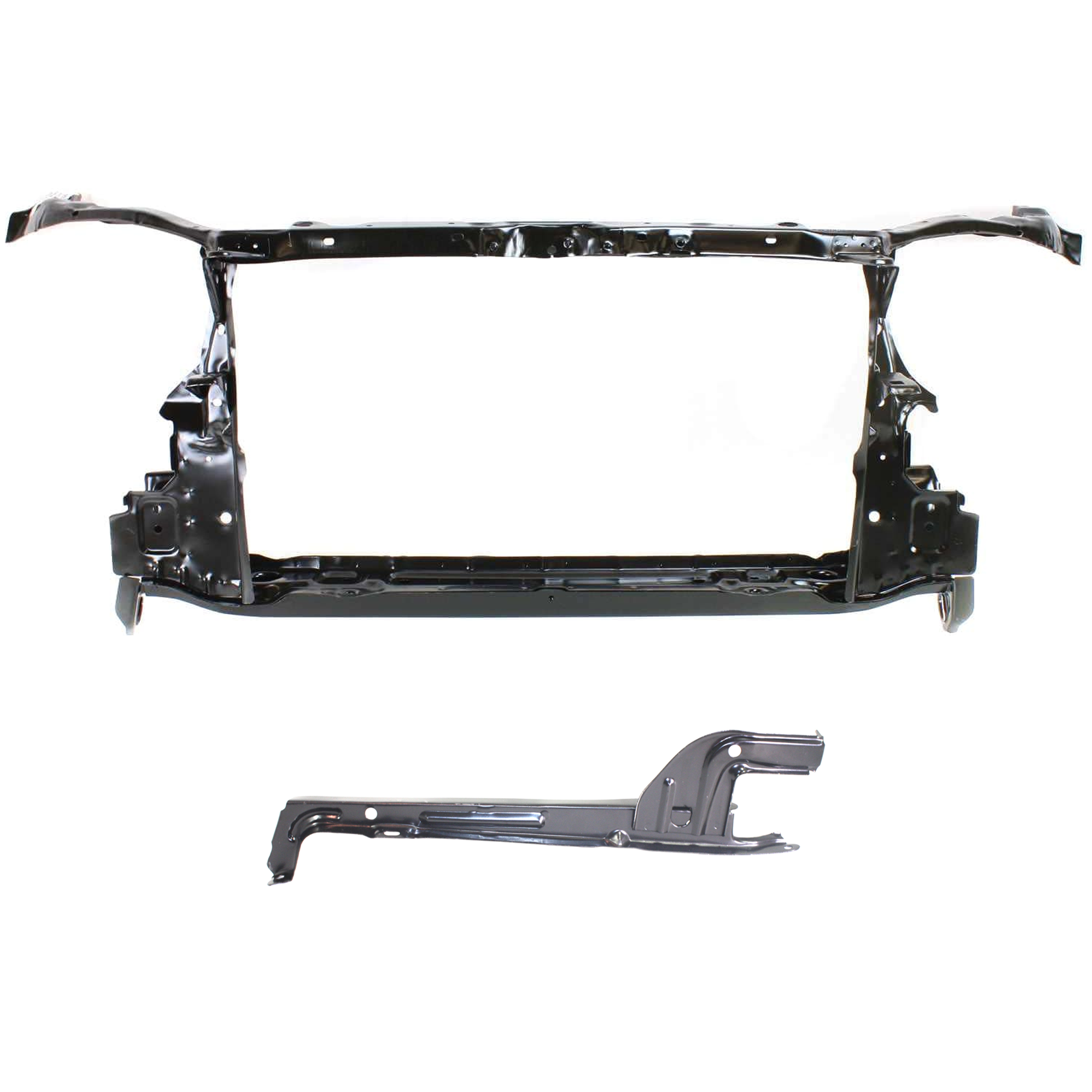 AM COROLLA 03-08 RADIATOR SUPPORT Center Set of 2 w Center Bar SKU SET T250111 Partslink TO1225233 TO1233100 OEM 5320102100-5320802060