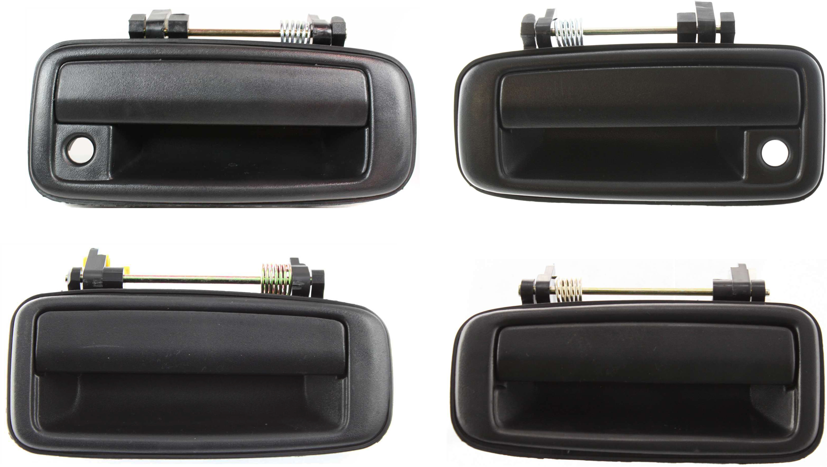 AM COROLLA 88-92 FRONT AND REAR DOOR HANDLE RH AND LH Set of 4 Outside Textured Black SKU SET T462105-4 Partslink TO1311106 TO1310106 TO1521104 TO1520104 OEM 6921012110-94848694-6922012110