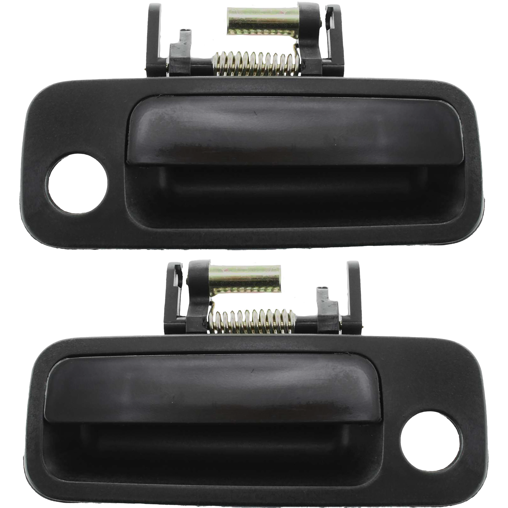 AM CAMRY ES300-97-01 FRONT DOOR HANDLE RH AND LH Outside Smooth Black w Keyhole Plastic USA Built SKU SET T462114 Partslink TO1311114 TO1310114 OEM 69210AA010-69220AA010