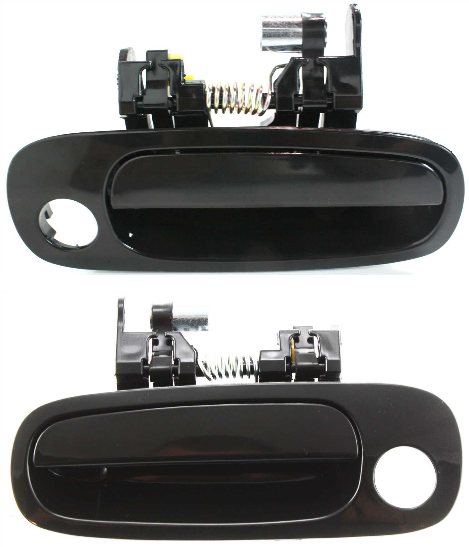 AM COROLLA PRIZM 98-02 FRONT DOOR HANDLE RH and LH Included Assembly Outside Smooth Black w Keyhole SKU SET T462143 OEM 94857480 PFM 94857481 PFM