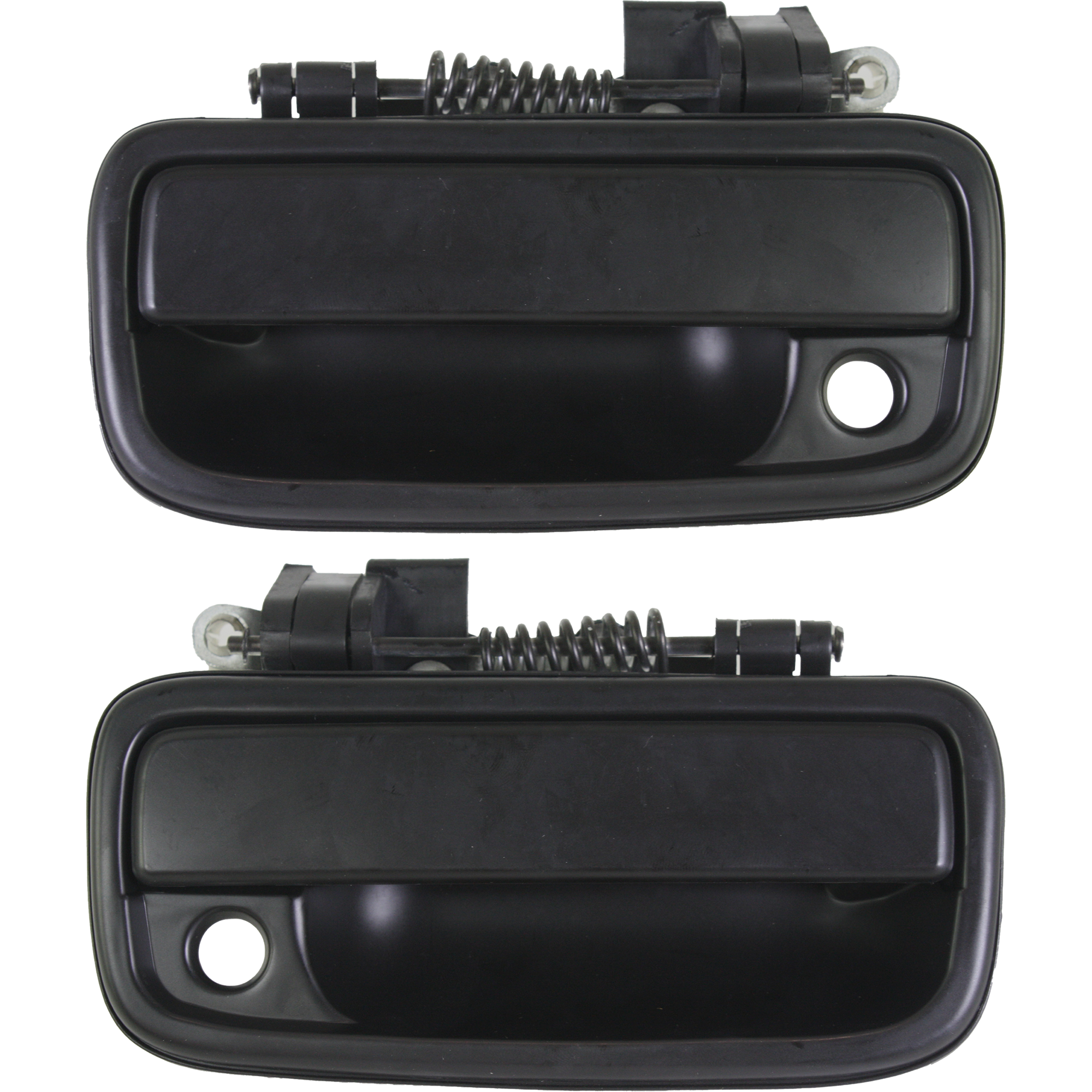 AM TACOMA 95-04 FRONT DOOR HANDLE RH and LH Outside Smooth Black w Keyhole SKU SET T462151 Partslink TO1311128 TO1310128 OEM 6921035070C0-6922035070C0