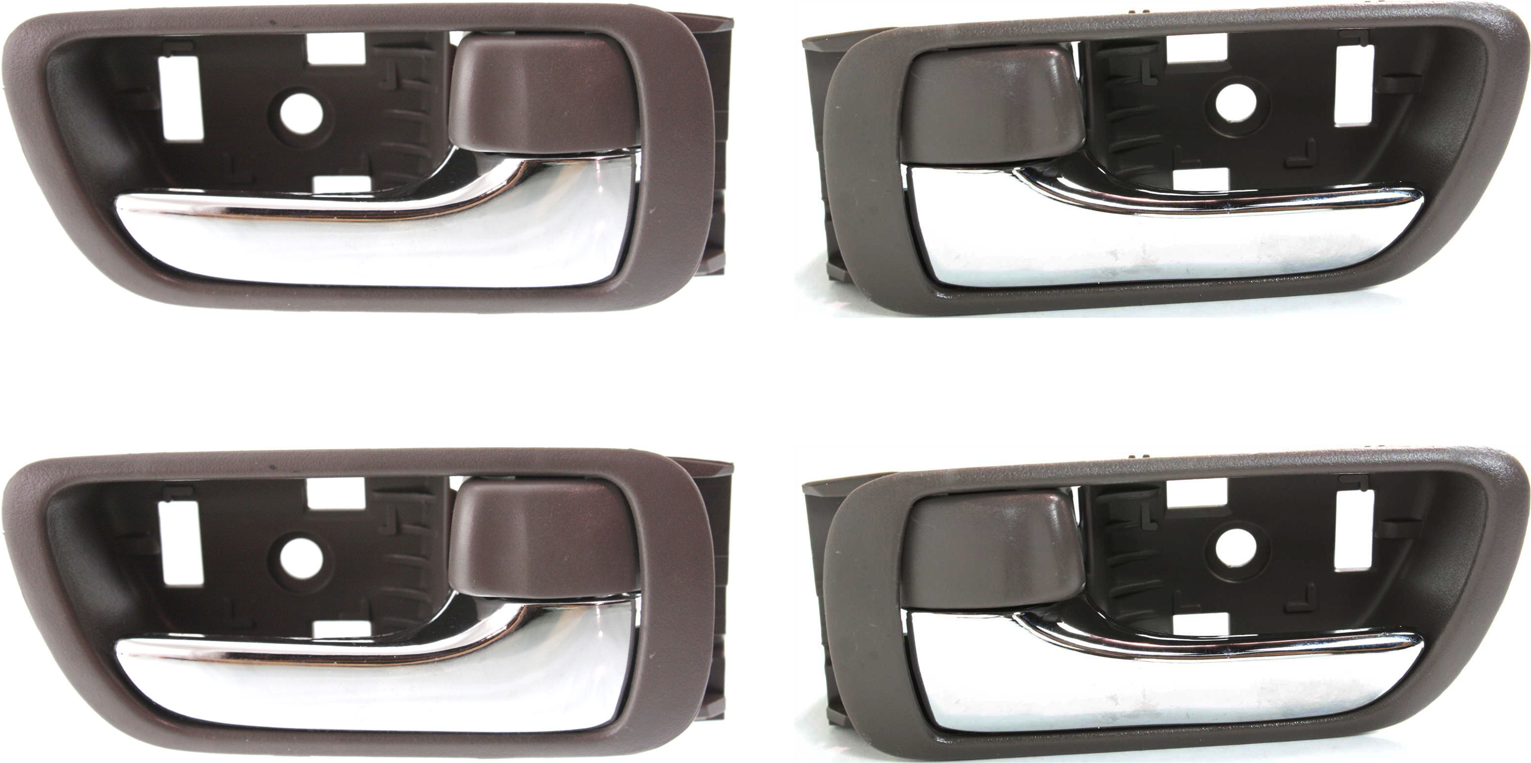 AM CAMRY 02-06 FRONT AND REAR DOOR HANDLE RH and LH Set of 4 Inside Brown Bezel With Chrome Lever Japan USA Built SKU SET T462163-4 OEM 69205YC030MB 69206YC030MB