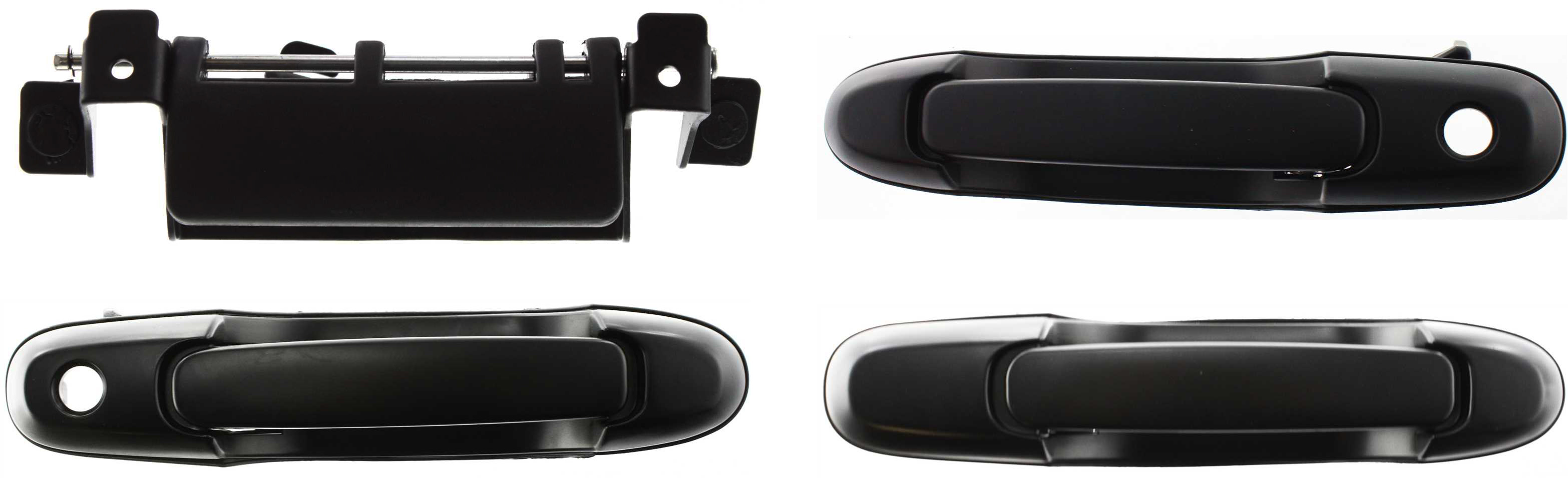 AM SIENNA 98-03 FRONT AND REAR DOOR HANDLE RH AND LH Set of 4 Smooth Black SKU SET T462181-4 Partslink TO1520115 TO1311126 TO1310126 OEM 6923008020C0-6909008010-690900