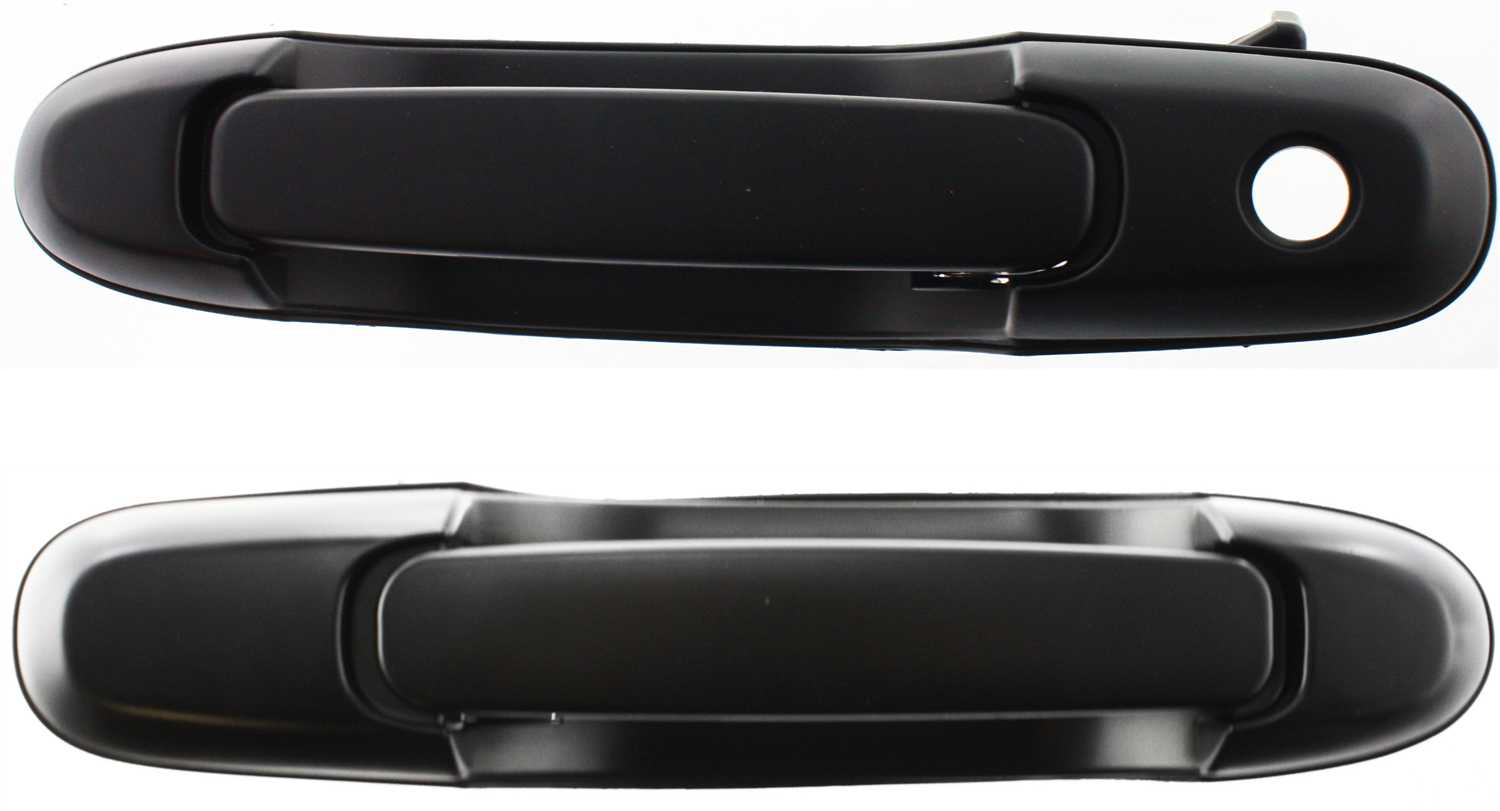 AM SIENNA 98-03 FRONT AND REAR DOOR HANDLE LH Set of 2 Outside Plastic Smooth Black SKU SET T462182-2 Partslink TO1310126 TO1520115 OEM 6922008010C0-6923008020C0