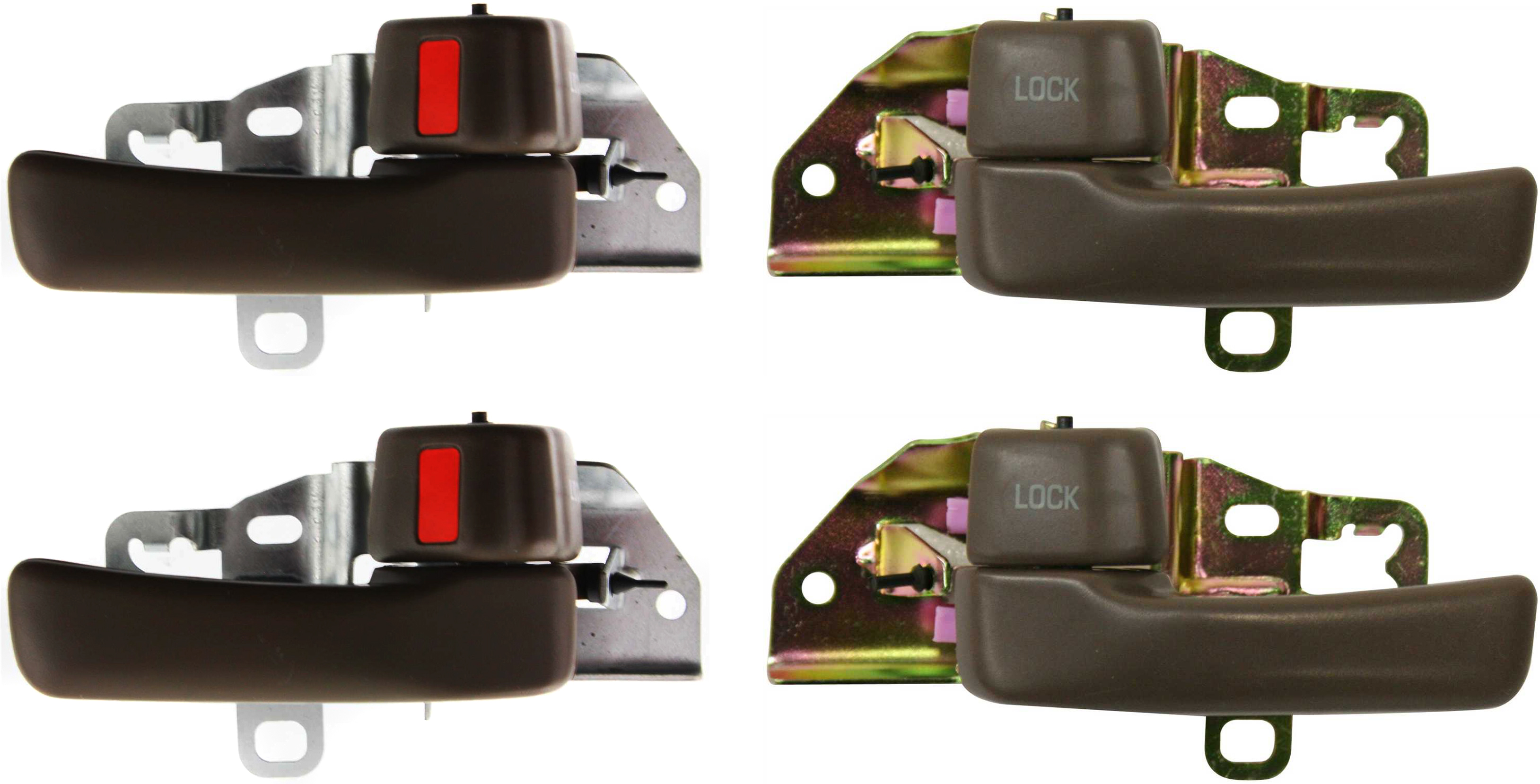 AM CAMRY 92-96 FRONT AND REAR INTERIOR DOOR HANDLE RH AND LH w o Case Brown Lever SKU SET T491331-4 OEM 6920532070W3 PFM 6920632071J0
