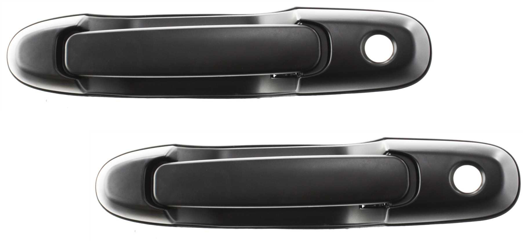 AM SIENNA 98-03 REAR EXTERIOR DOOR HANDLE RH AND LH Side Sliding Door Smooth Black w Keyhole Man Lock SKU SET T494701 Partslink TO1521115 OEM 6923008010J0-6923008010C0