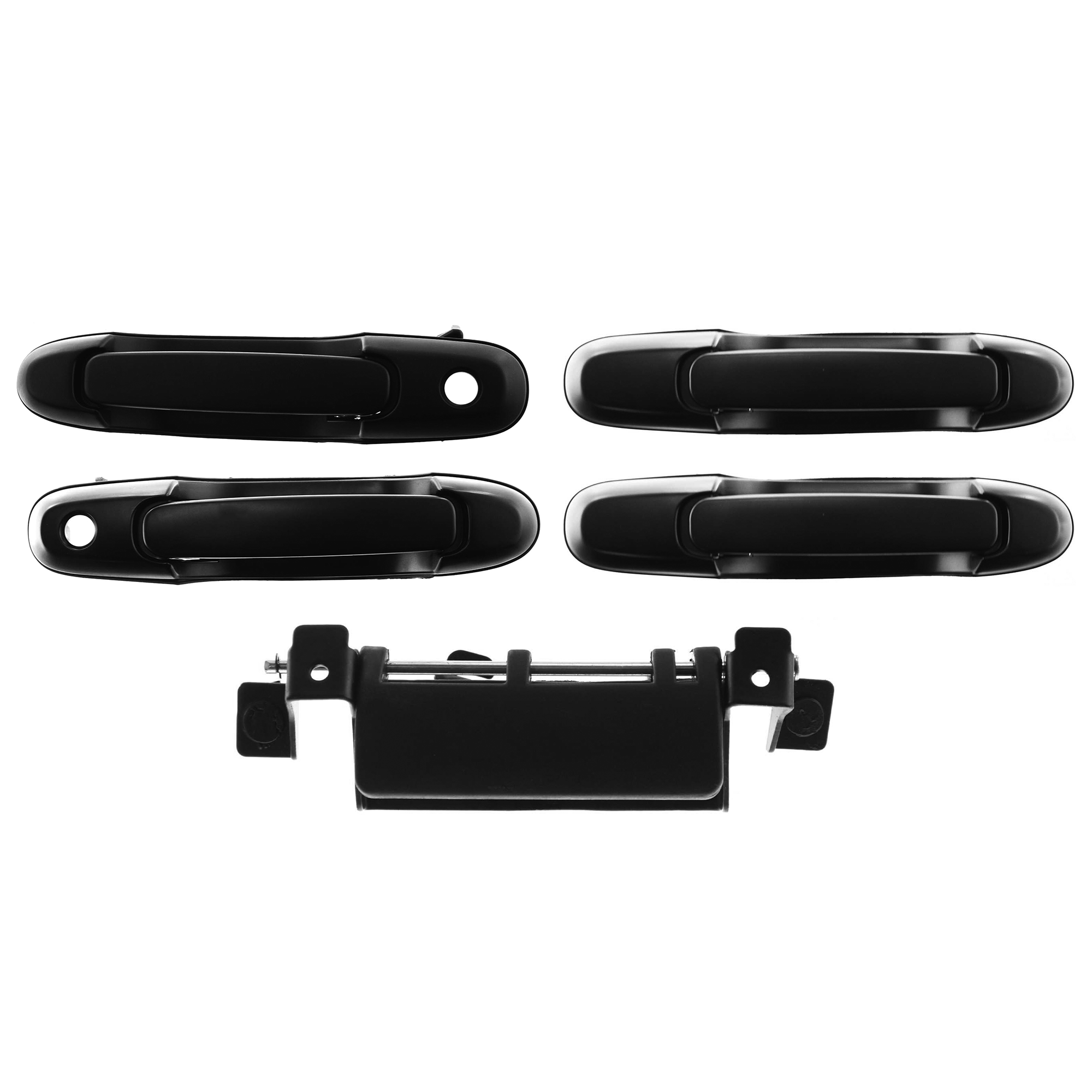 AM SIENNA 98-03 FRONT AND REAR DOOR HANDLE RH AND LH Set of 5 Outer Smooth Black SKU SET T494702-5 Partslink TO1311126 TO1310126 TO1520115 OEM 6909008010-690900C080-69210080