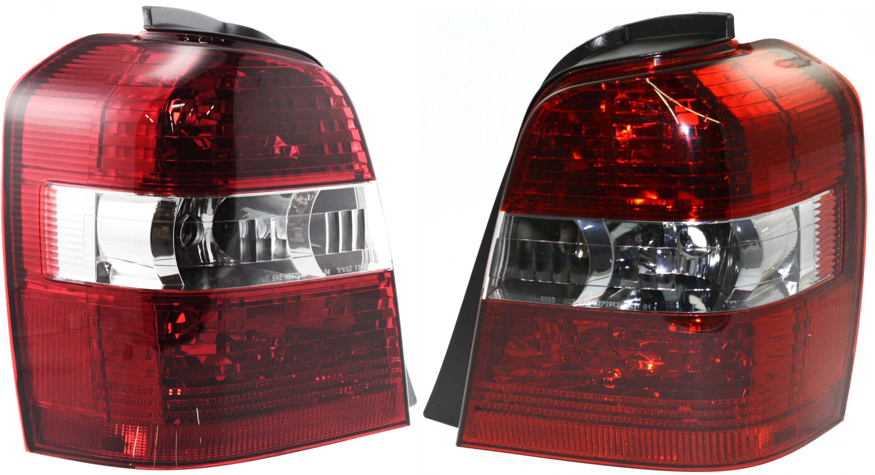 AM HIGHLANDER 04-07 TAIL LAMP RH AND LH Lens and Housing Halogen Clear and Red Lens Exc. Hybrid Model SKU SET T730149 Partslink TO2819120 TO2818120 OEM 8155148090-8156148090