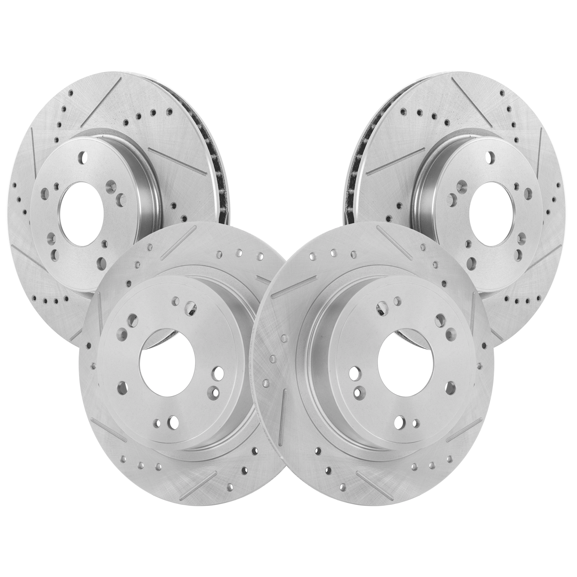 AM ACCORD 13-23 FRONT AND REAR BRAKE DISC Set of 4 Cross drilled and Slotted Vented 5 Lugs SKU SET TPH27110001DRS OEM 31479-44594-44763-0833159-0833