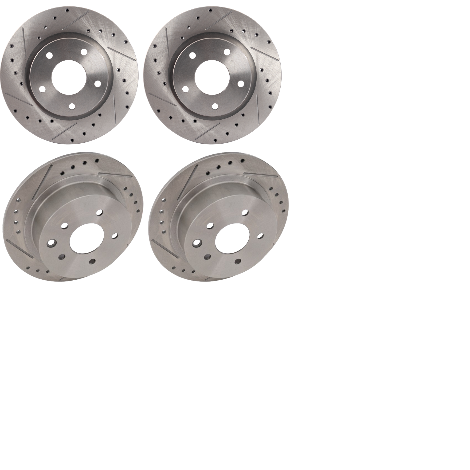 AM SENTRA 13-19 FRONT AND REAR BRAKE DISC Cross drilled and Slotted Vented 5 Lugs SKU SET TPN27110047DRS OEM 19987-31312-145398-476840-0832
