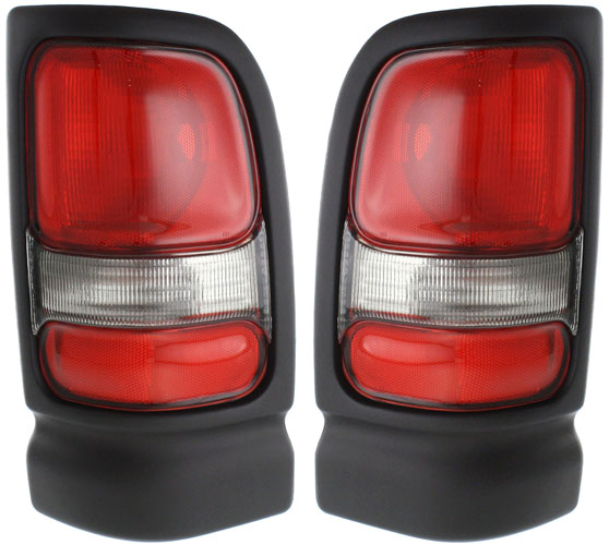 AM RAM PICKUP 94-02 TAIL LAMP RH AND LH Lens and Housing w o Sport Package SKU SET TRI4729 Partslink CH2800122 CH2801122 OEM 55055265AC 55055264AC