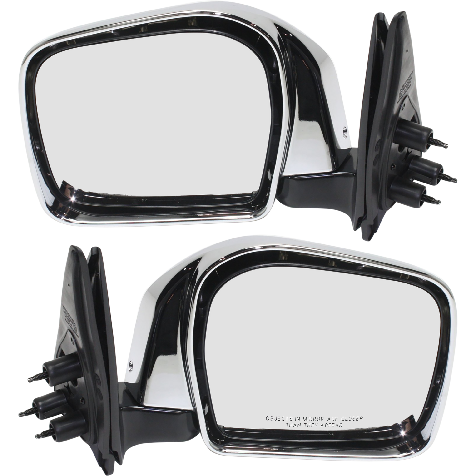 AM TACOMA 01-04 MIRROR RH AND LH Manual Adjust Manual Folding Non Heated Chrome SKU SET TY167CR OEM 8791035560 PFM 8794035531 PFM