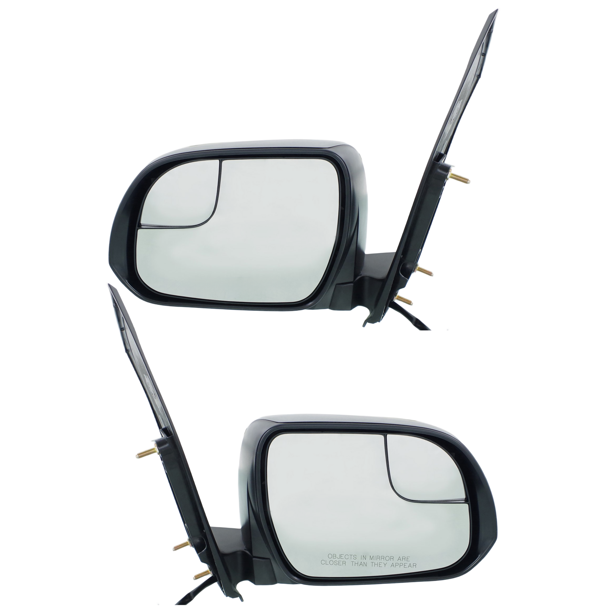 AM SIENNA 15-20 MIRROR RH AND LH Power Manual Folding Non Heated Textured Black w Blind Spot Glass SKU SET TY179ER Partslink TO1320338 TO1321338 OEM 8791008140-8794008140