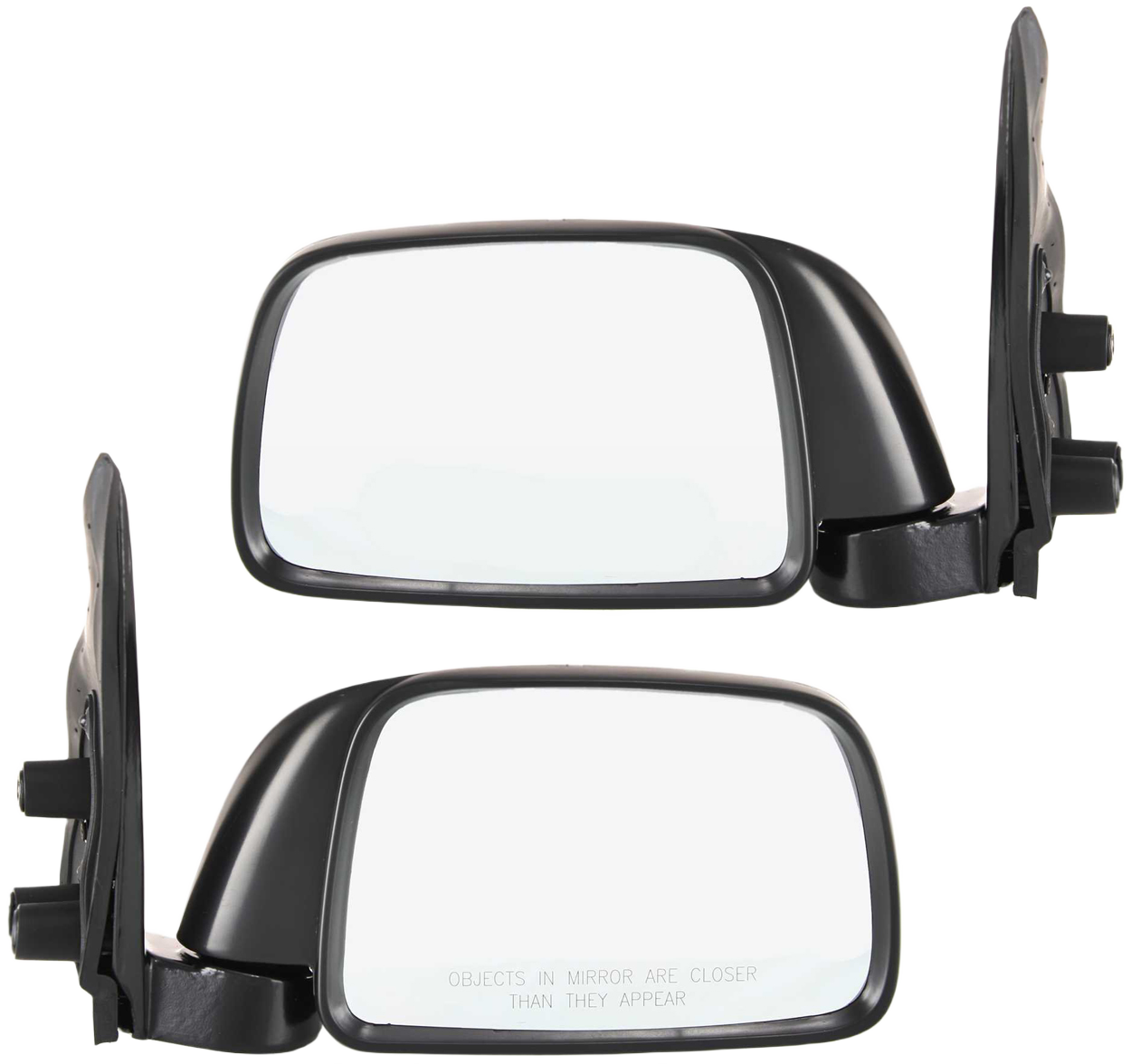 AM TACOMA 95-00 MIRROR RH AND LH Manual Adjust Manual Folding Non Heated Textured 9 x 5 in. Housing 00-00 w o Off Road Package SKU SET TY30R Partslink TO1320116 TO1321116 OEM 8791004030-8794004040
