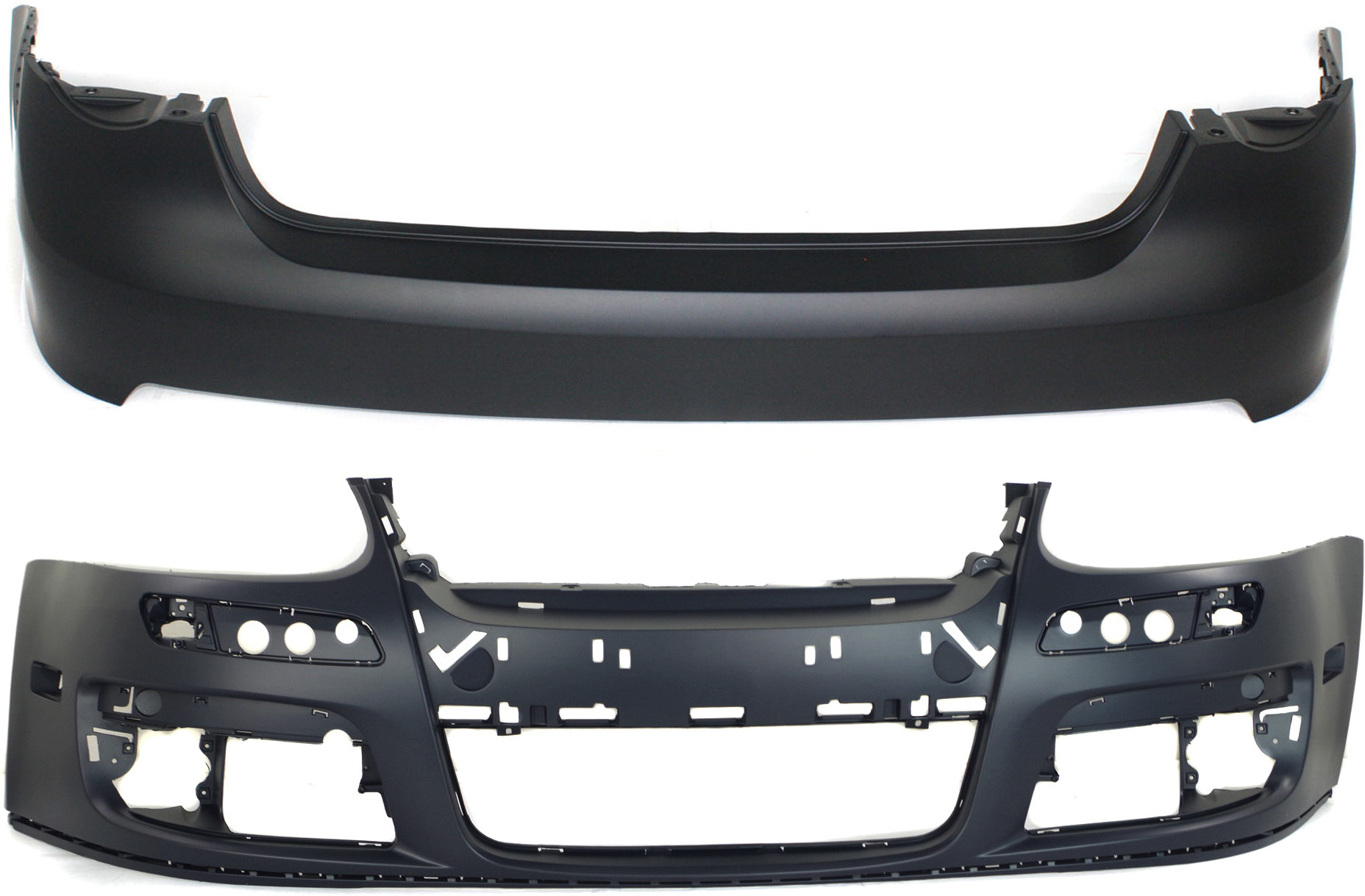 AM JETTA 05-10 FRONT AND REAR BUMPER COVER Primed SKU SET V010303P 2 Partslink VW1000161 VW1100175 OEM 1K0807217AGRU 1K5807417HGRU