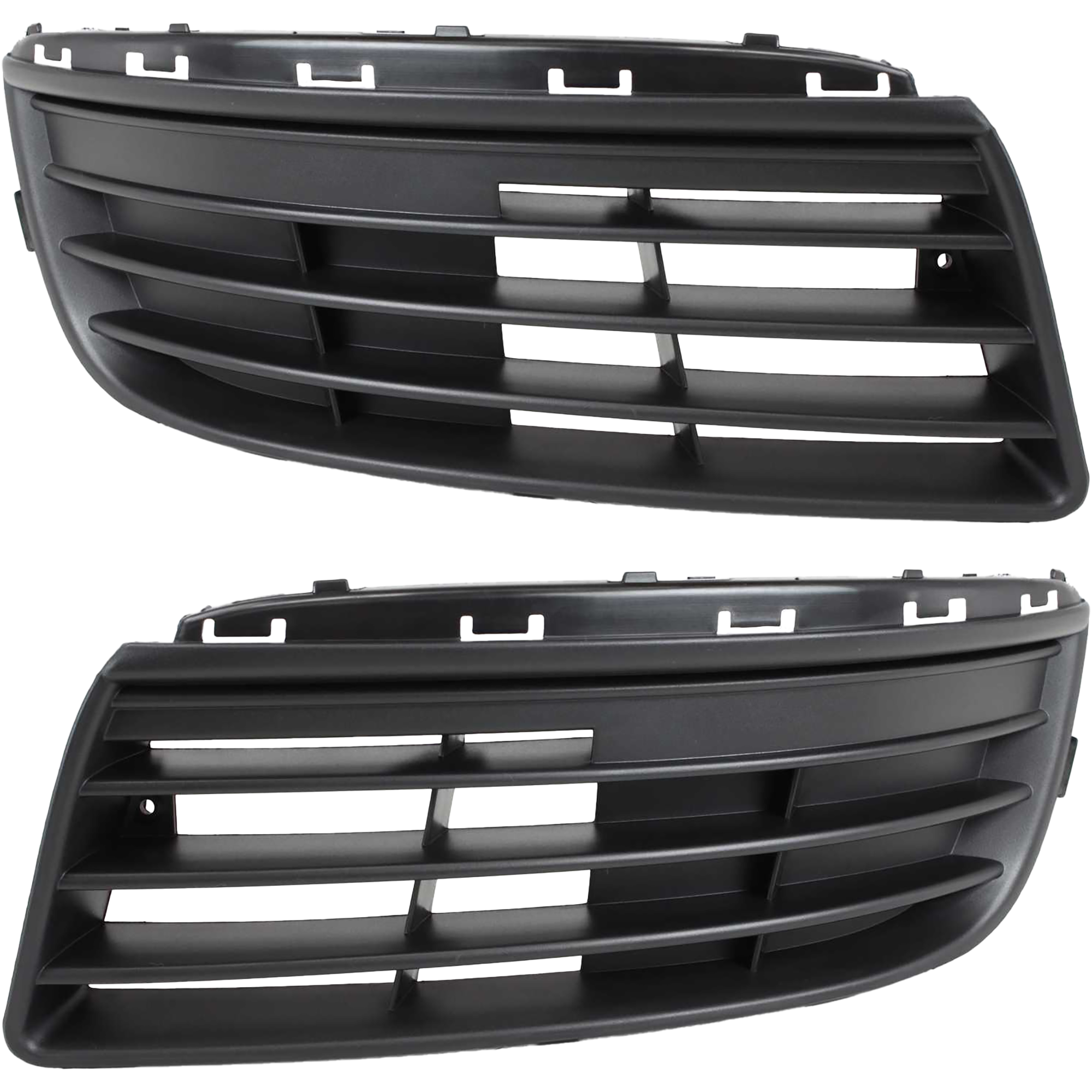 AM JETTA 05-10 FRONT BUMPER GRILLE RH AND LH Outer Textured Black w o Fog Light Hole SKU SET V015505 Partslink VW1036107 VW1036108 OEM 1K0853665F9B9-1K0853666F9B9