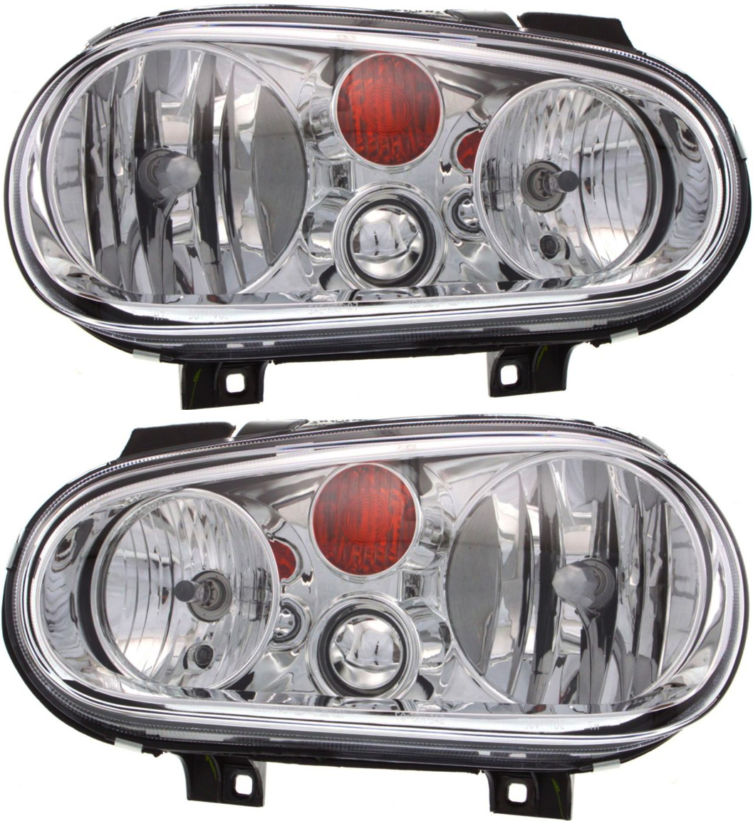 AM GOLF 02-06 HEAD LAMP RH AND LH Assembly Halogen w o Fog Lights SKU SET V100121 Partslink VW2502123 VW2503123 OEM 1J0941017D 1J0941018D