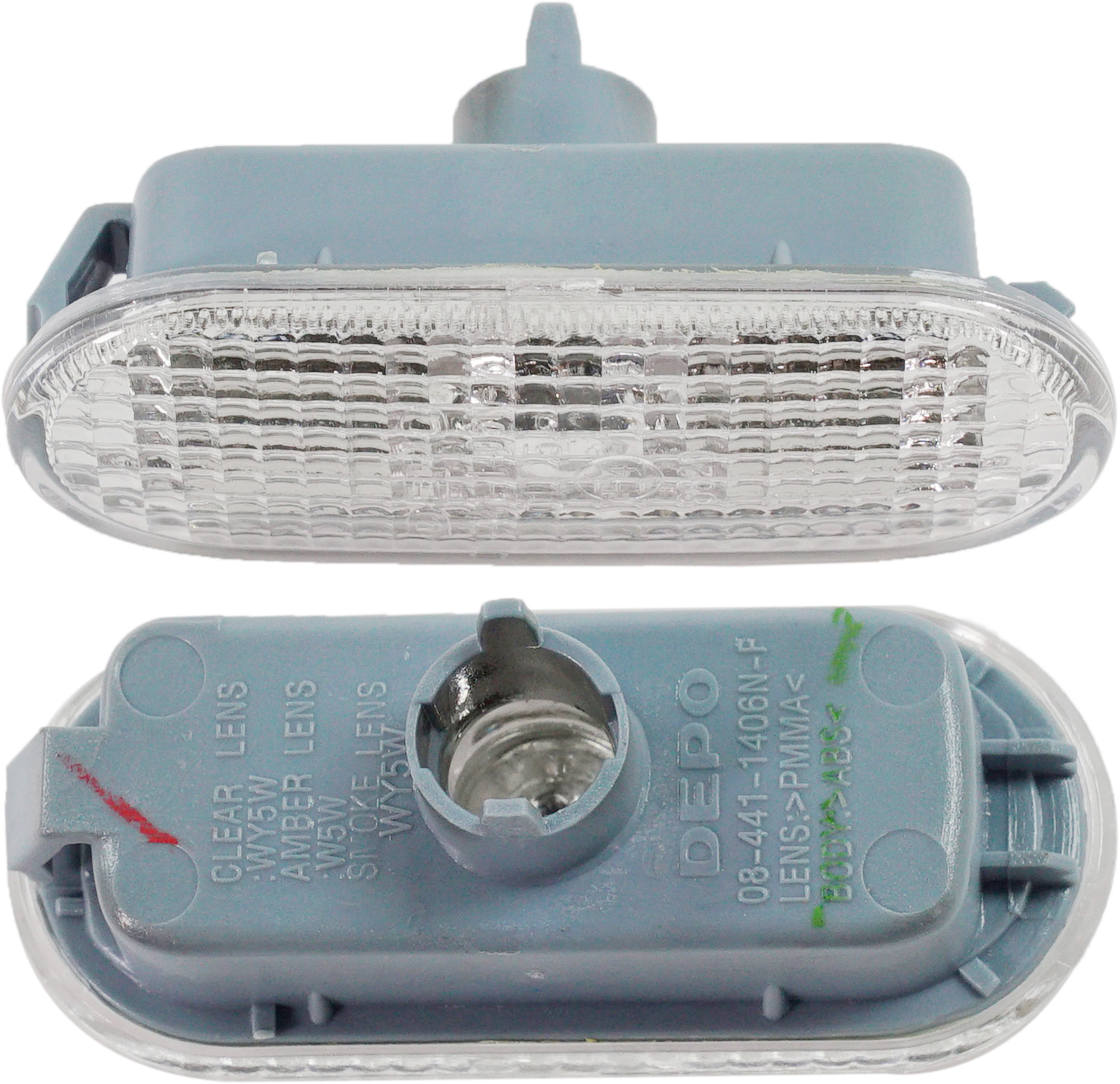 AM PASSAT 01-05 GOLF 99-06 FRONT SIDE MARKER LAMP RH AND LH Lens and Housing Side Repeater Lamp SKU SET V104902 Partslink VW2570105 OEM 1J0949117