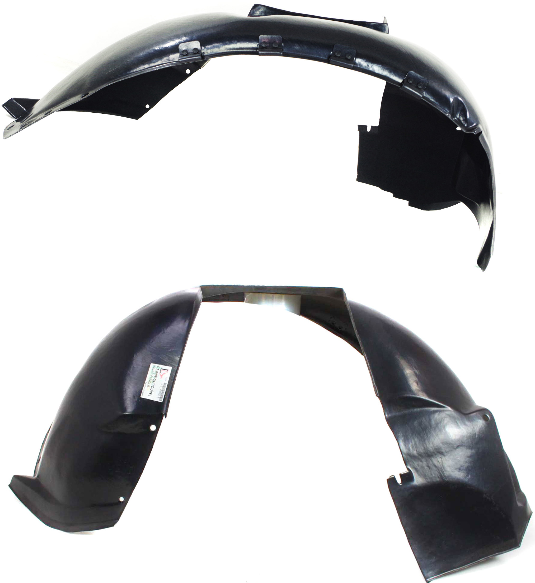 AM C70-98-04 FRONT FENDER LINER RH AND LH Convertible Coupe SKU SET V222127 Partslink VO1249108 VO1248108 OEM 86181880-86181872