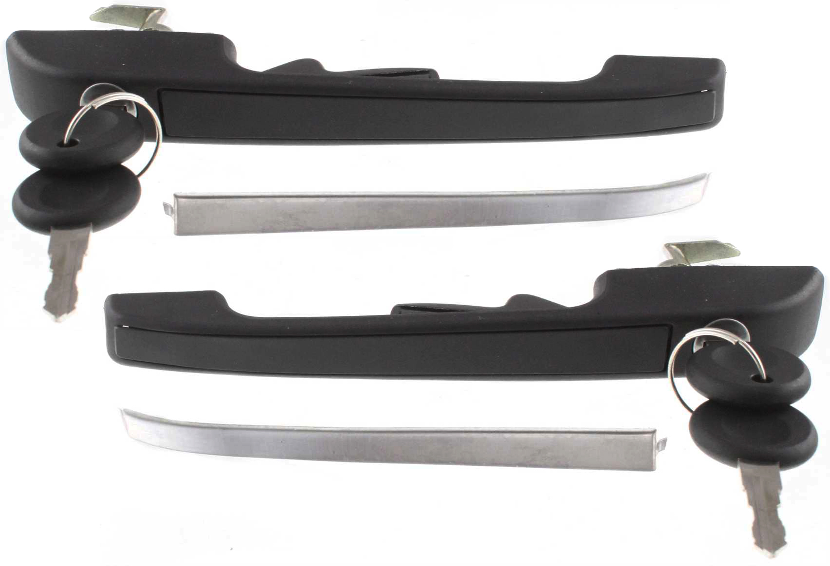 AM RABBIT 79-84 JETTA 85-92 FRONT DOOR HANDLE RH and LH Included Outside Textured Black w Chrome Trim w Keyhole Includes 2 Keys SKU SET V462101 Partslink VW1311102 VW1310102 OEM 191837206A 191837205A 19183720