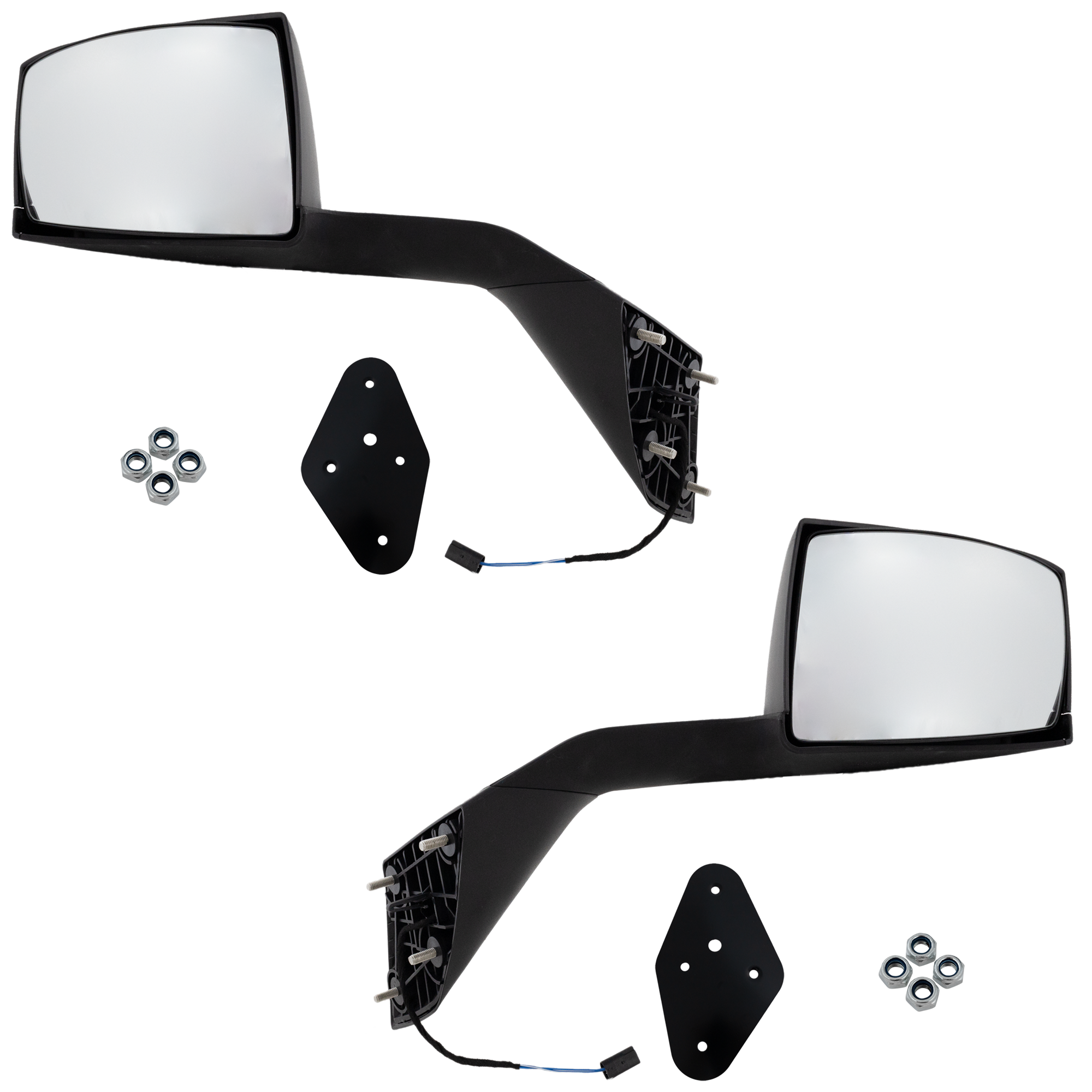 AM VOLVO VNL 04-14 HOOD MIRROR RH AND LH Manual Adjust Non Folding Heated Paintable SKU SET VL33R HD OEM 82299364-82334903