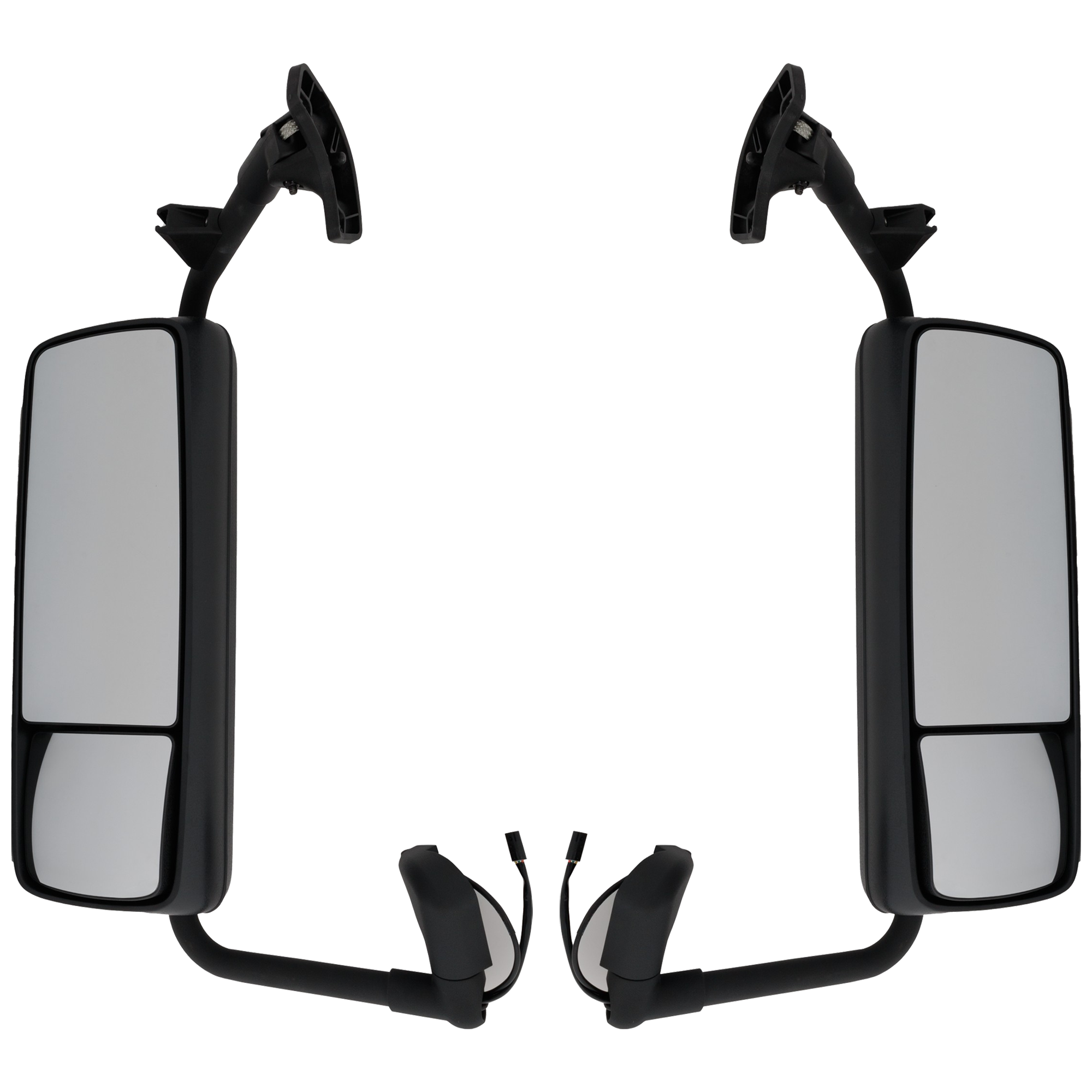 AM VOLVO VNL 04-12 MIRROR RH AND LH Power Upper Manual Adjust Lower Manual Folding Heated Paintable w Arm and CB Cable SKU SET VL44ER HD OEM 82239803-82239804
