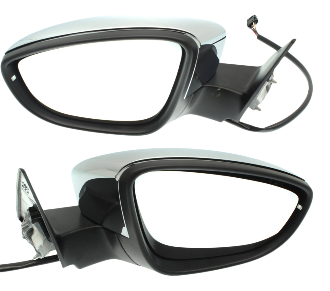 AM BEETLE 12-19 MIRROR RH AND LH Power Manual Folding Heated Chrome w In housing Signal Light No Auto dimming BSD and Memory SKU SET VW59CR S Partslink VW1320157 VW1321157 OEM 5C5857507B9B9 PFM 5C5857508B9B
