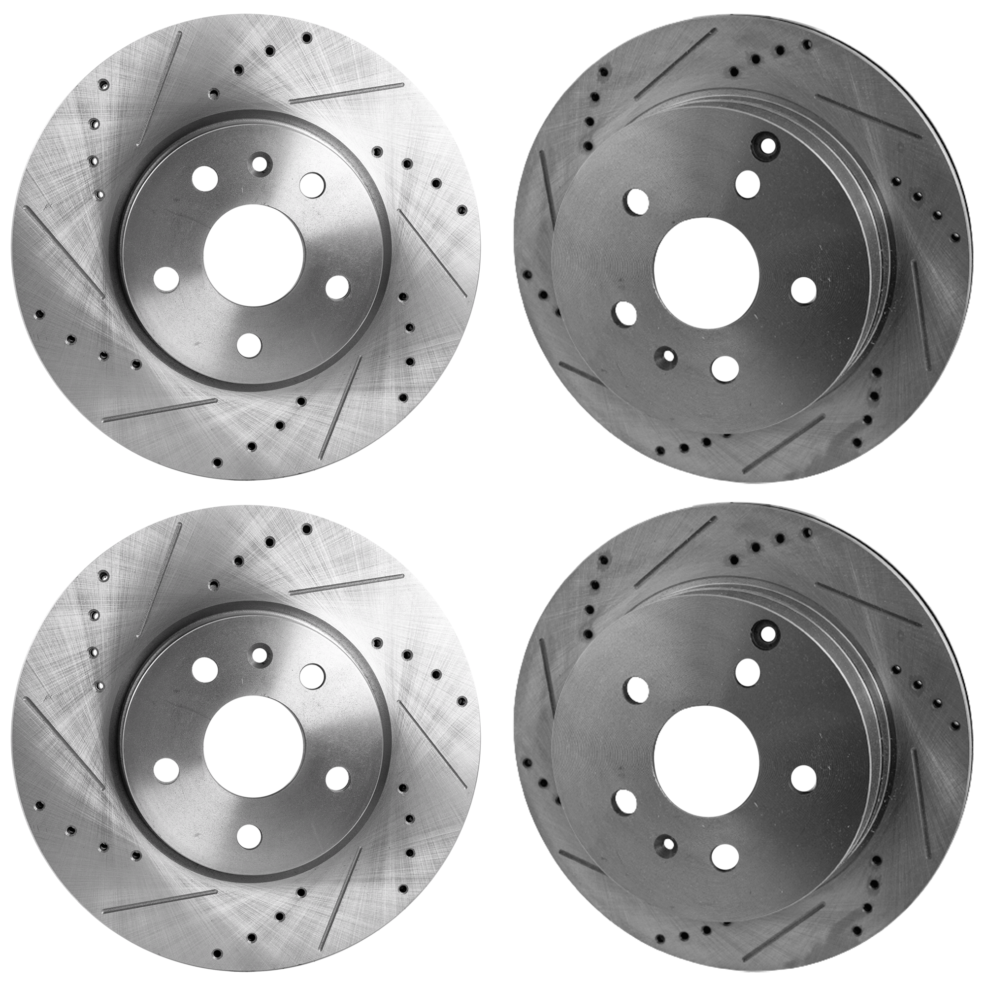 AM EQUINOX 10-17 TERRAIN 10-16 FRONT AND REAR BRAKE DISC RH AND LH 4 Wheel Set Cross drilled and Slotted SKU SETJC27110027DRS4A OEM 41260-55174-493112-850160-8862