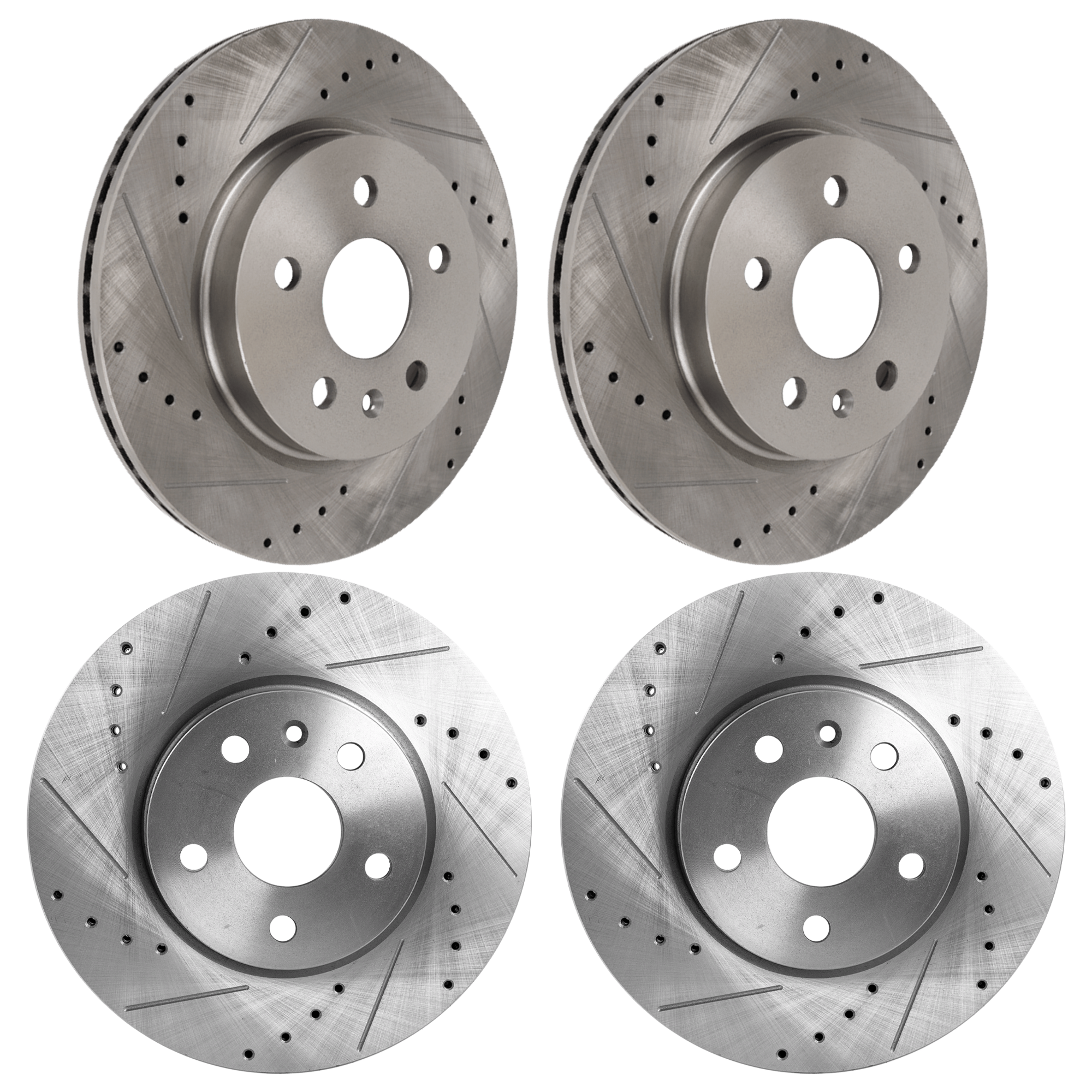 AM IMPALA 14-20 LACROSSE 10-16 FRONT AND REAR BRAKE DISC 4 Wheel Set Cross drilled and Slotted SKU SETJC27110027DRS4B OEM 41260-55174-493112-850160-8862