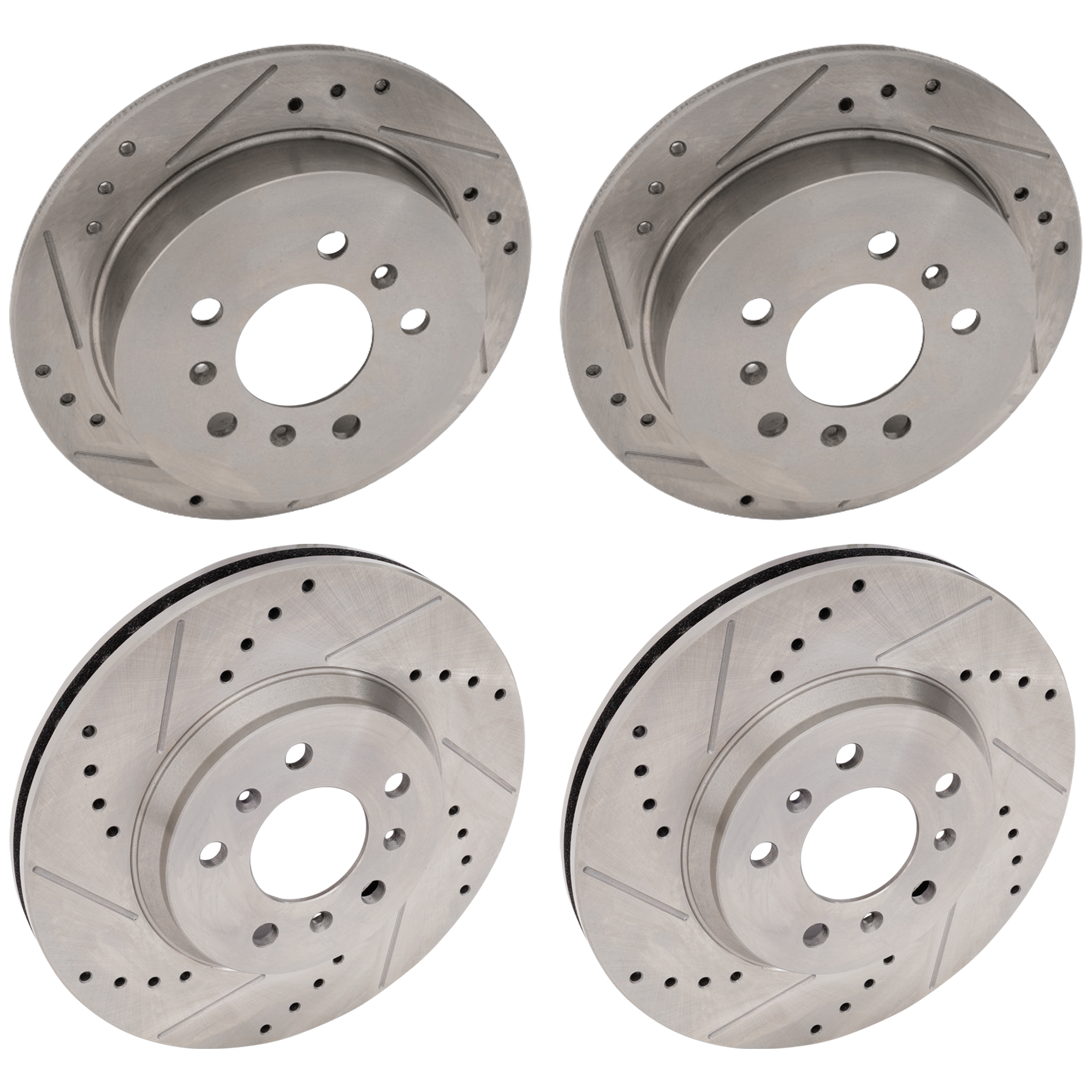 AM IMPALA 06-10 MONTE CARLO 06-07 FRONT AND REAR BRAKE DISC RH AND LH 4 Wheel Set Cross drilled and Slotted SKU SETJC27110072DRS4A OEM 19372-55126-145654-493755-5804