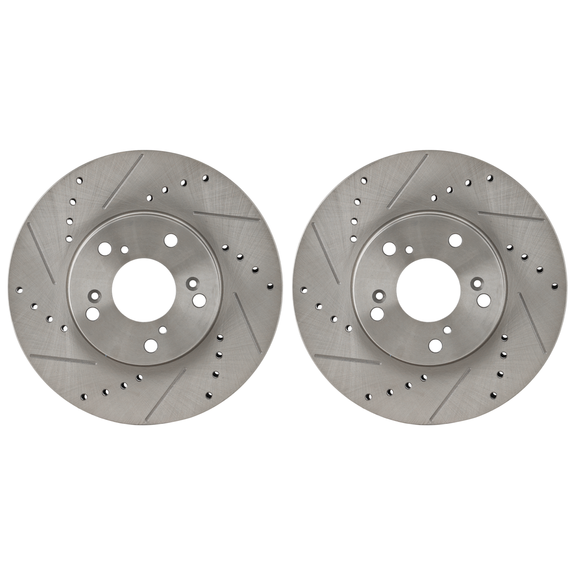 AM ACCORD 98-17 CIVIC 06-23 FRONT BRAKE DISC 2 Wheel Set Cross drilled and Slotted SKU SETJH27110014DRS2 OEM 19896-31257-31305-44774-96711