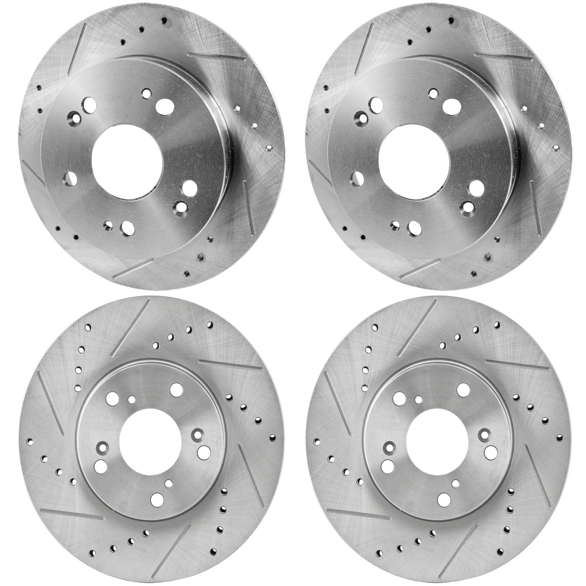 AM CIVIC 06-15 CSX 06-11 FRONT AND REAR BRAKE DISC RH AND LH 4 Wheel Set Cross drilled and Slotted SKU SETJH27110014DRS4E OEM 19896-31257-31305-44774-96