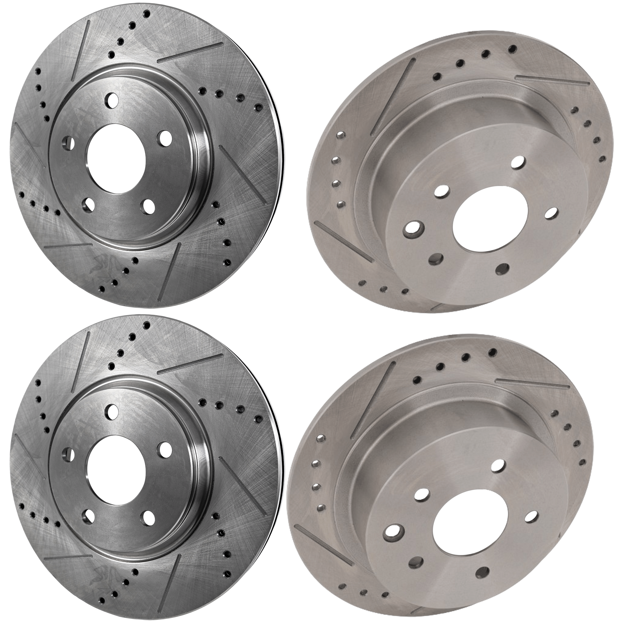 AM ALTIMA 05-06 MAXIMA 06-08 FRONT AND REAR BRAKE DISC 4 Wheel Set Cross drilled and Slotted SKU SETJI27110001DRS4B OEM 19987-31312-145398-476840-0832