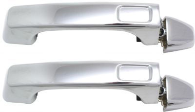 AM H3-06-10 H3T 09-10 FRONT EXTERIOR DOOR HANDLE RH AND LH =REAR Handle+Cap All Chrome SKU SETREPH462502C 2 Partslink FDH010179 OEM 25832249