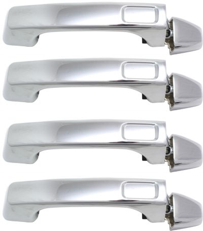 AM H3-06-10 H3T 09-10 FRONT EXTERIOR DOOR HANDLE RH=LH =REAR Handle+Cap All Chrome SKU SETREPH462502C 4 Partslink FDH010179 OEM 25832249