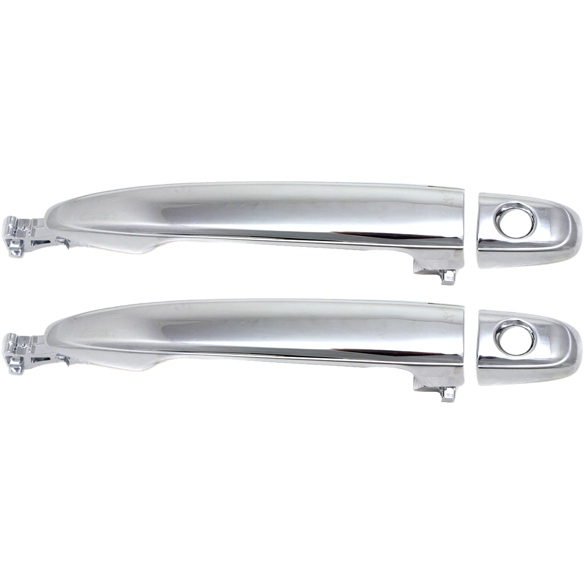 AM LAND CRUISER 03-09 HIGHLANDER 08-17 FRONT DOOR HANDLE LH Outside Set of 2 All Chr w Keyhole w o PBSS SKU SETREPT462508C 2 Partslink FDH010295 OEM 6921058010