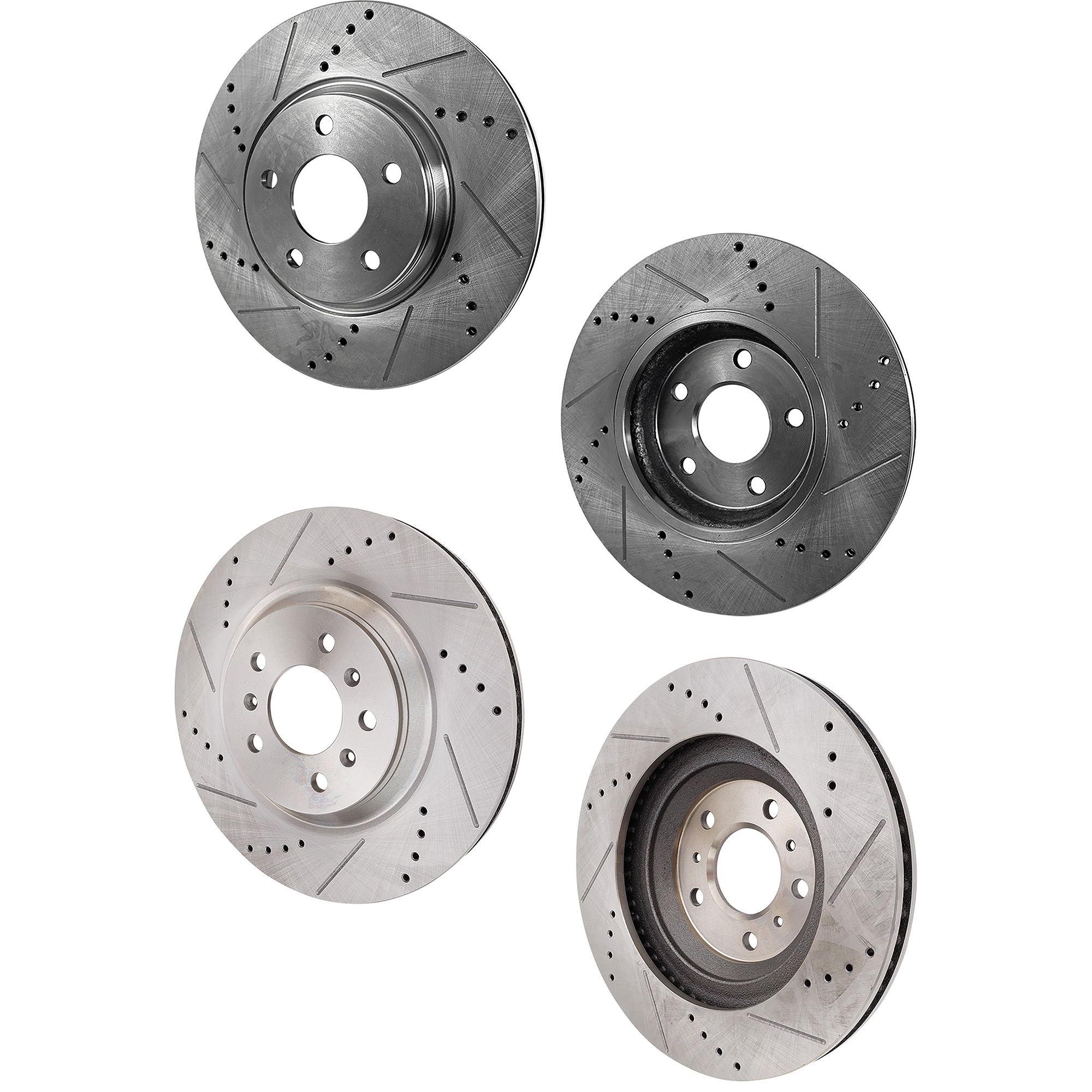 AM ALLURE LACROSSE 08-09 FRONT AND REAR BRAKE DISC RH AND LH 4 Wheel Set Cross drilled and Slotted SKU SETSTPB27110048DRS4A OEM 41217-55124-60421-580387-90038