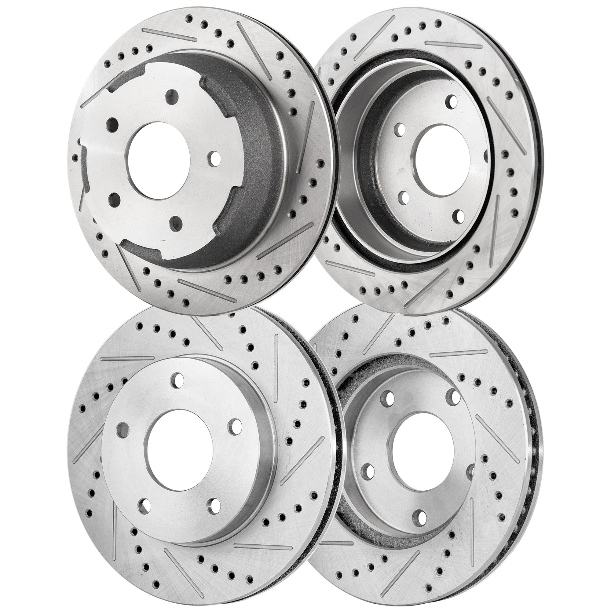 AM BLAZER JIMMY 98-05 FRONT AND REAR BRAKE DISC RH AND LH 4 Wheel Set Cross drilled and Slotted SKU SETSTPC27110008DRS4A OEM 19848-55047-56694-65975-101708