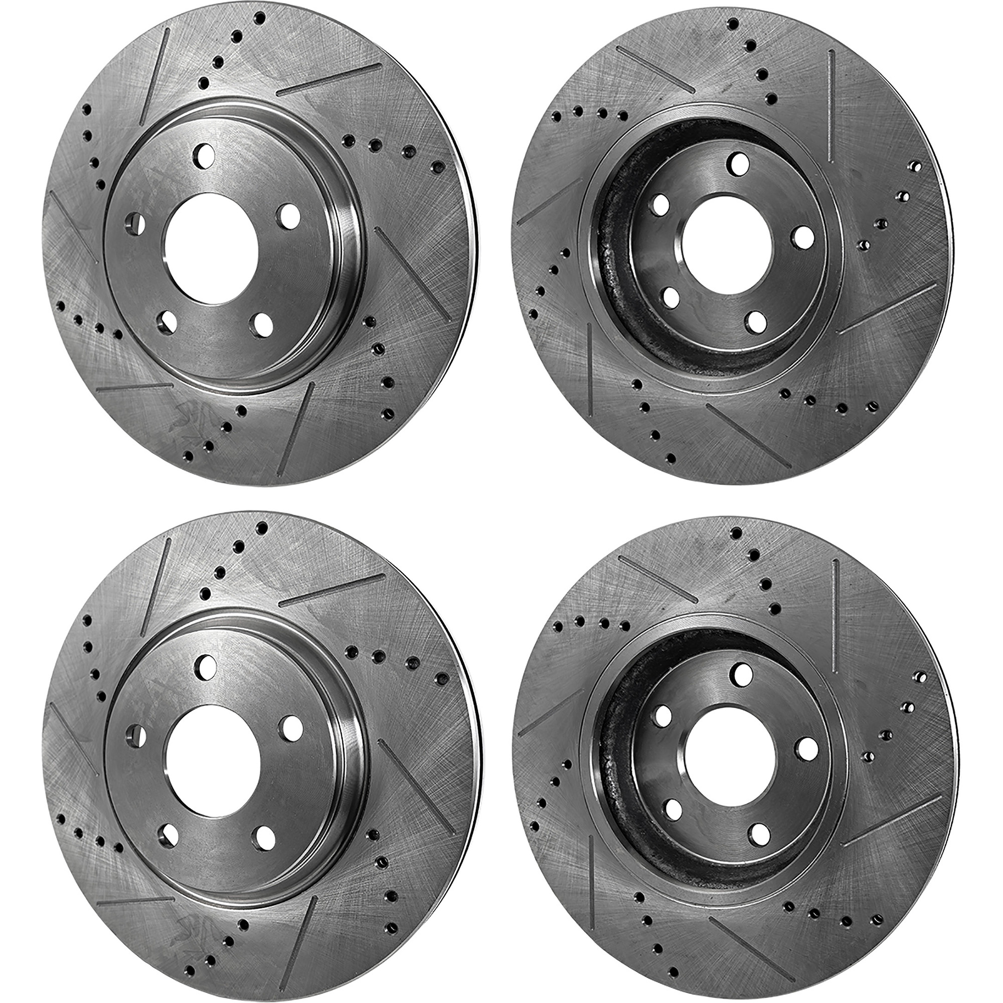 AM IMPALA 06-10 MONTE CARLO 06-07 FRONT AND REAR BRAKE DISC RH AND LH 4 Wheel Set Cross drilled and Slotted SKU SETSTPC27110072DRS4A OEM 19372-55126-145654-493755-5804
