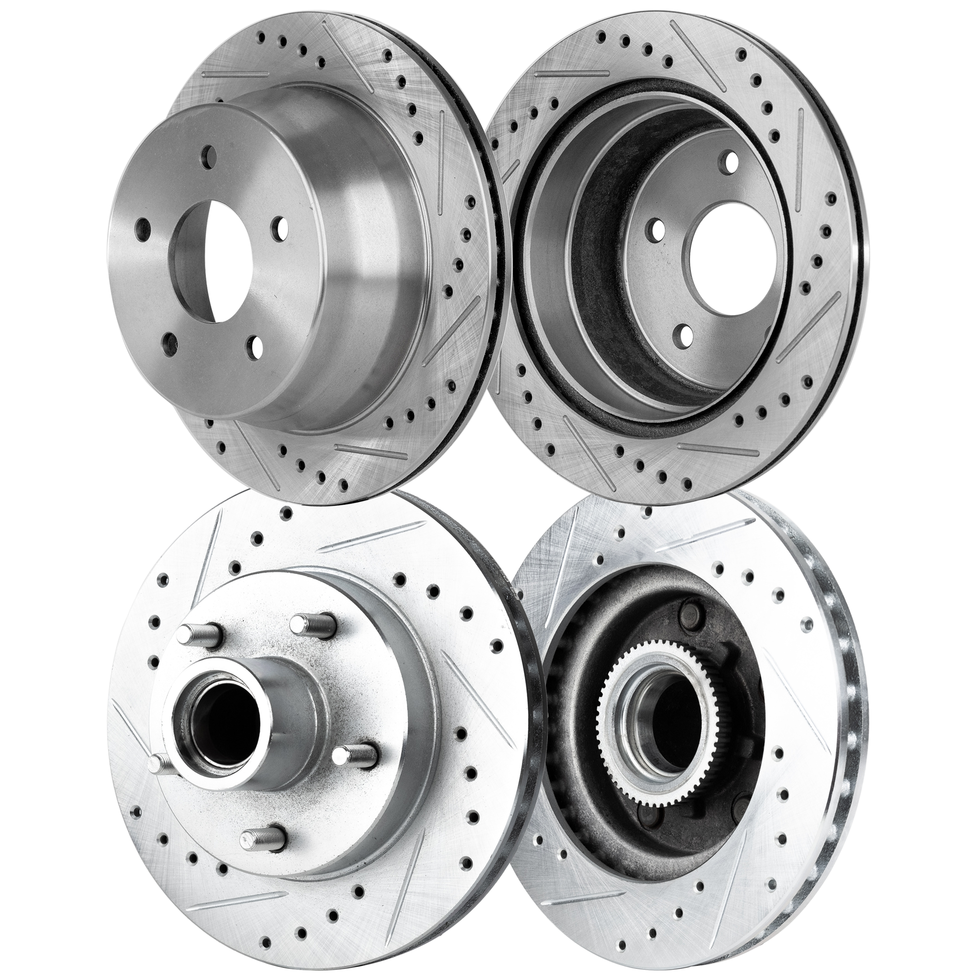 AM BLAZER JIMMY 97-97 S10 SONOMA 98-03 FRONT AND REAR BRAKE DISC RH AND LH 4 Wheel Set Cross drilled and Slotted SKU SETSTPG27110006DRS4A OEM 19924-55038-56707-65990-101705