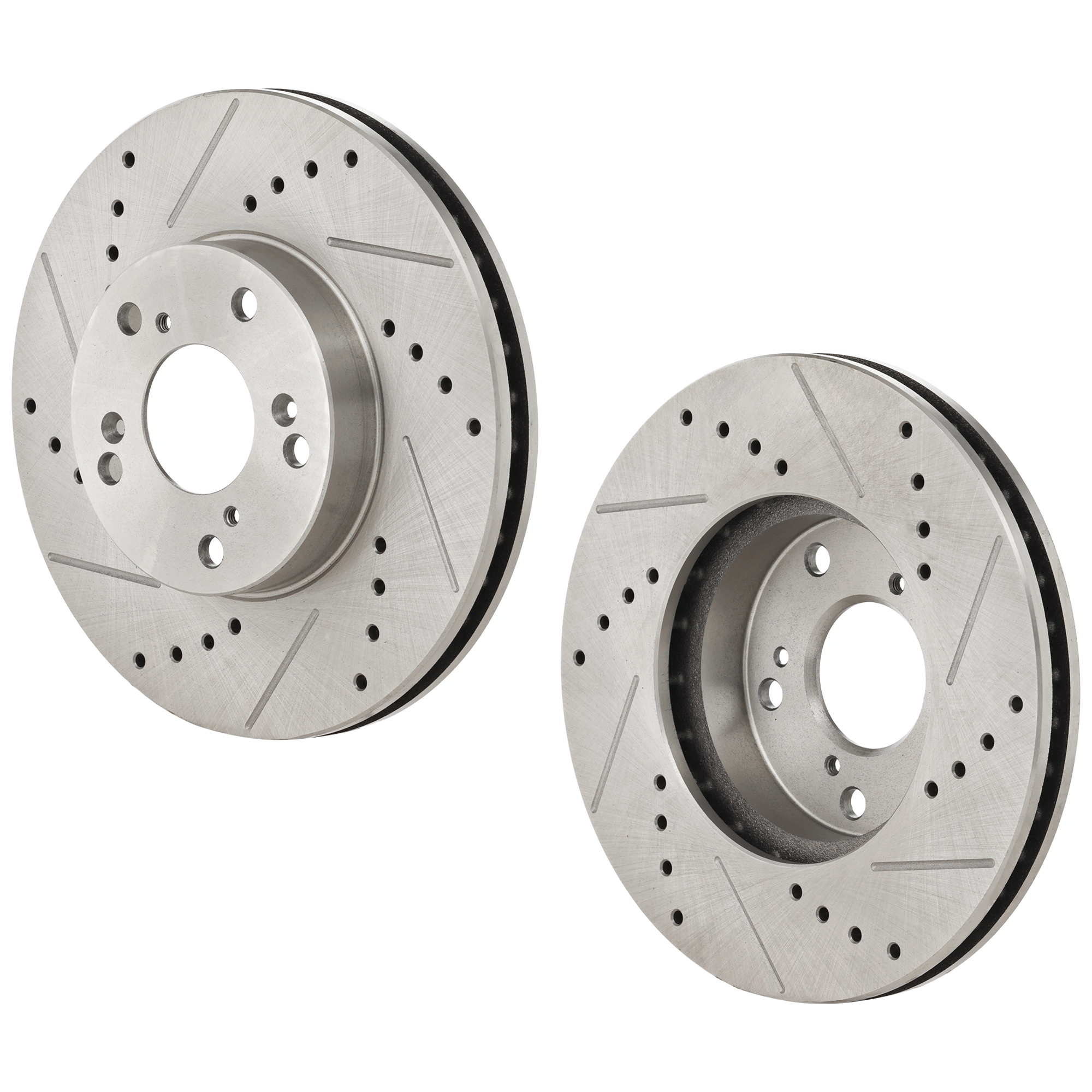AM ACCORD 98-17 CIVIC 06-23 FRONT BRAKE DISC 2 Wheel Set Cross drilled and Slotted SKU SETSTPH27110014DRS2 OEM 19896-31257-31305-44774-96711