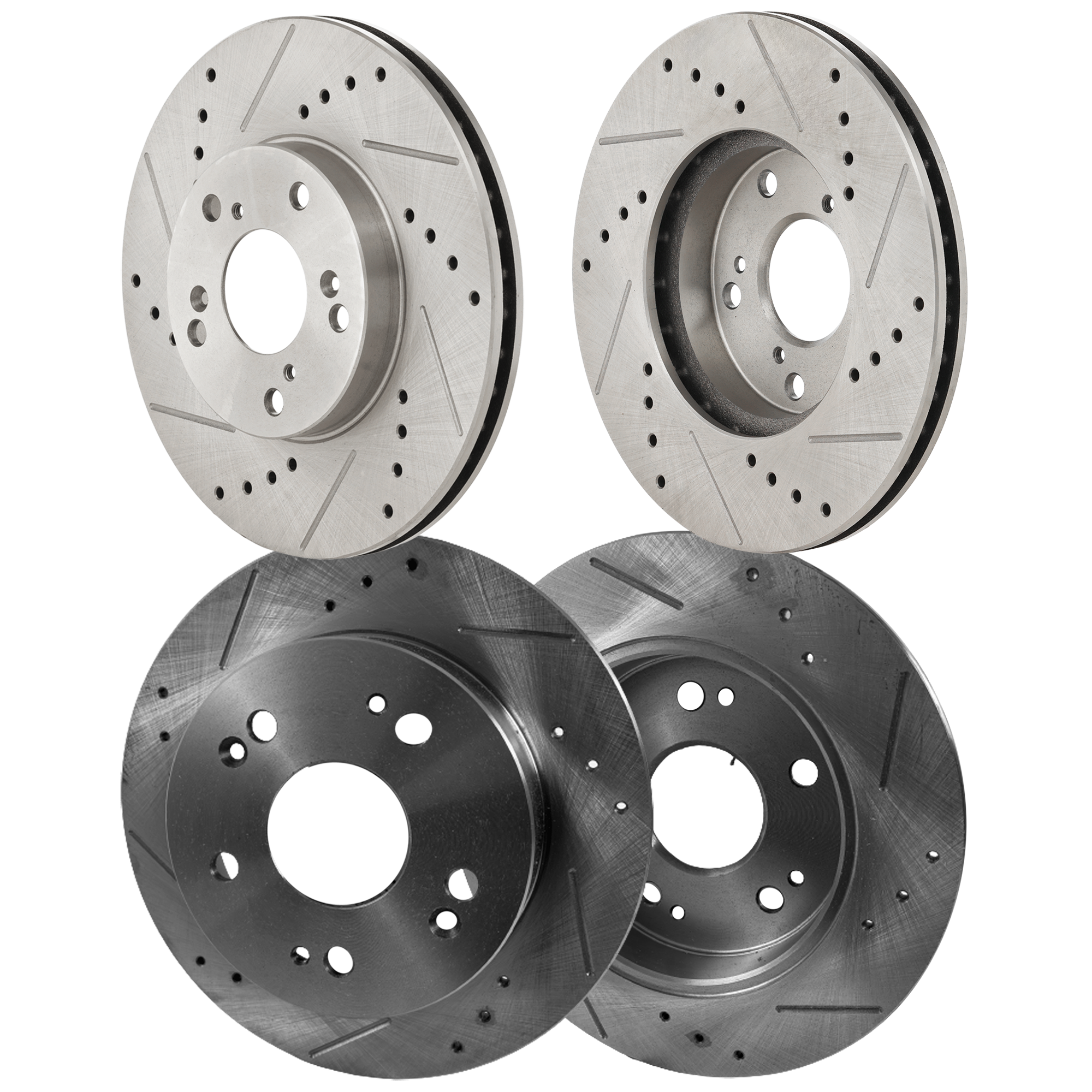 AM CIVIC 06-15 CSX 06-11 FRONT AND REAR BRAKE DISC RH AND LH 4 Wheel Set Cross drilled and Slotted SKU SETSTPH27110014DRS4E OEM 19896-31257-31305-44774-96711