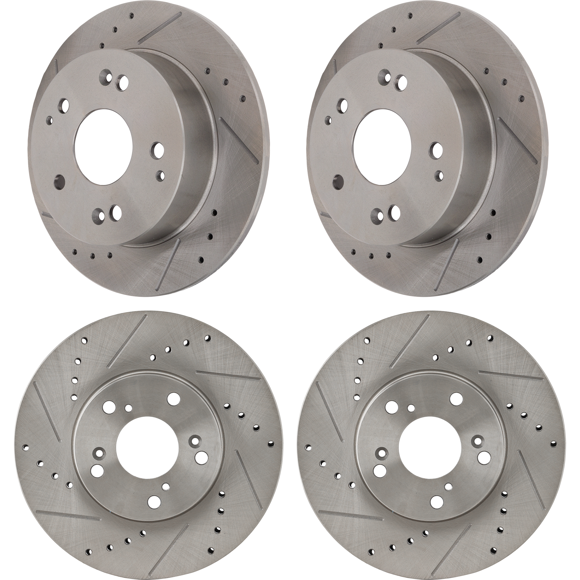 AM ACCORD 98-02 FRONT AND REAR BRAKE DISC RH AND LH 4 Wheel Set Cross drilled and Slotted SKU SETSTPH27110014DRS4F OEM 19896-31257-31305-44774-96711