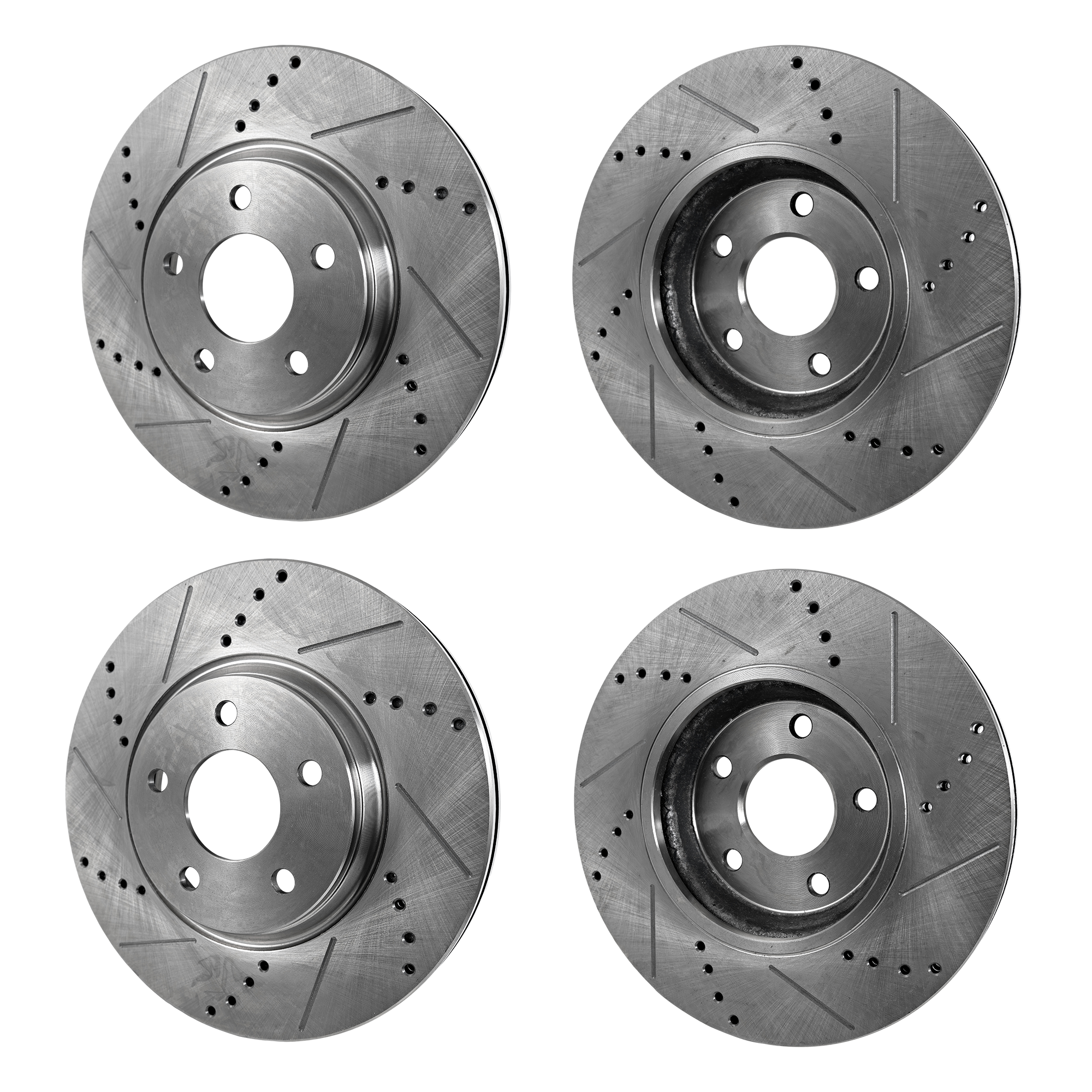 AM FX35 FX35-03-05 Q70-14-19 FRONT AND REAR BRAKE DISC 4 Wheel Set Cross drilled and Slotted SKU SETSTPI27110001DRS4C OEM 31348-145537-0832970-980155-48