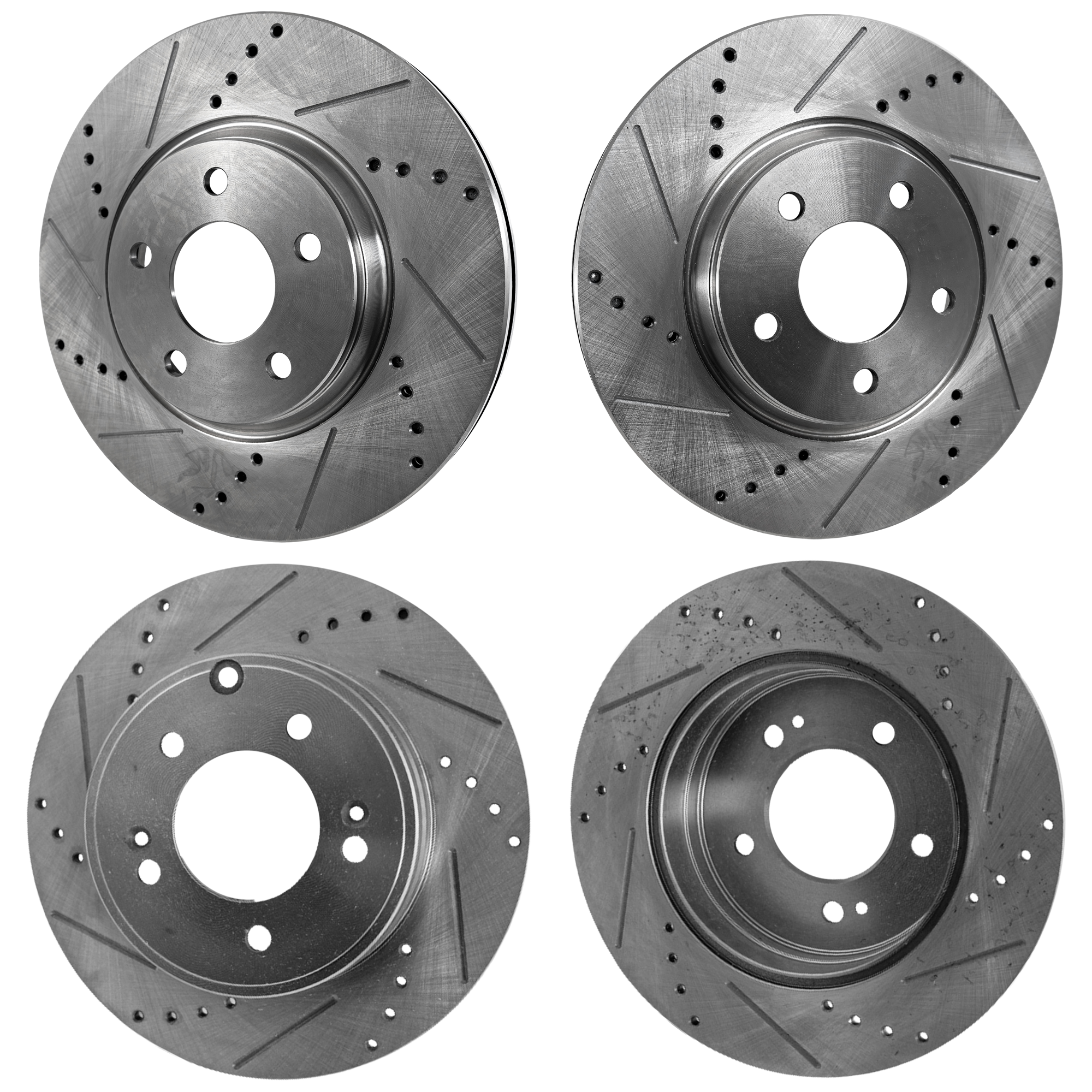 AM OPTIMA 11-16 SONATA 05-15 FRONT AND REAR BRAKE DISC RH AND LH 4 Wheel Set Cross drilled and Slotted SKU SETSTPK27110020DRS4A OEM 31424-31586-44625-0833180-9804