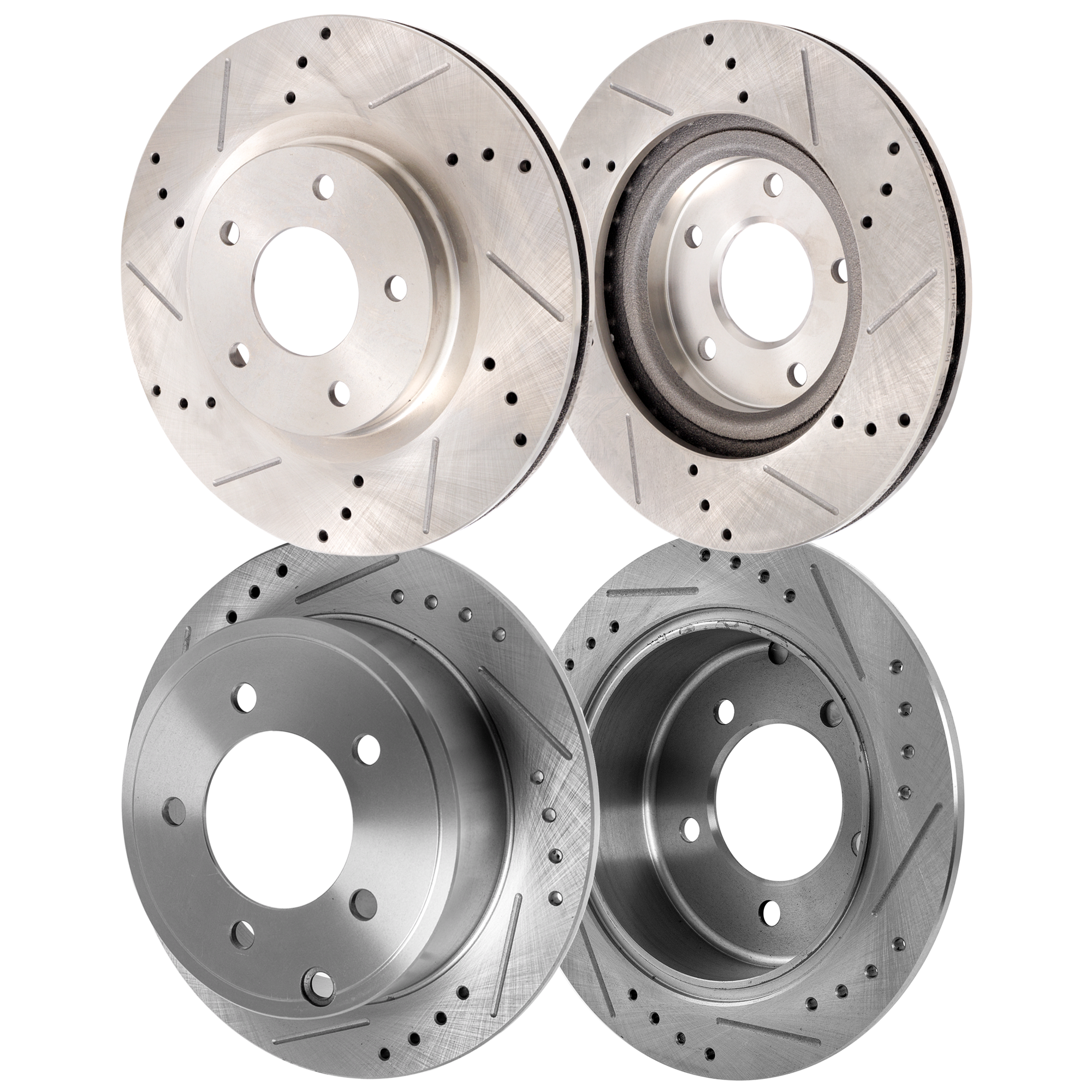 AM AVENGER 08-14 COMPASS 07-17 FRONT AND REAR BRAKE DISC 4 Wheel Set Cross drilled and Slotted SKU SETSTPM27110108DRS4A OEM 43153-53038-145706-780459-0833