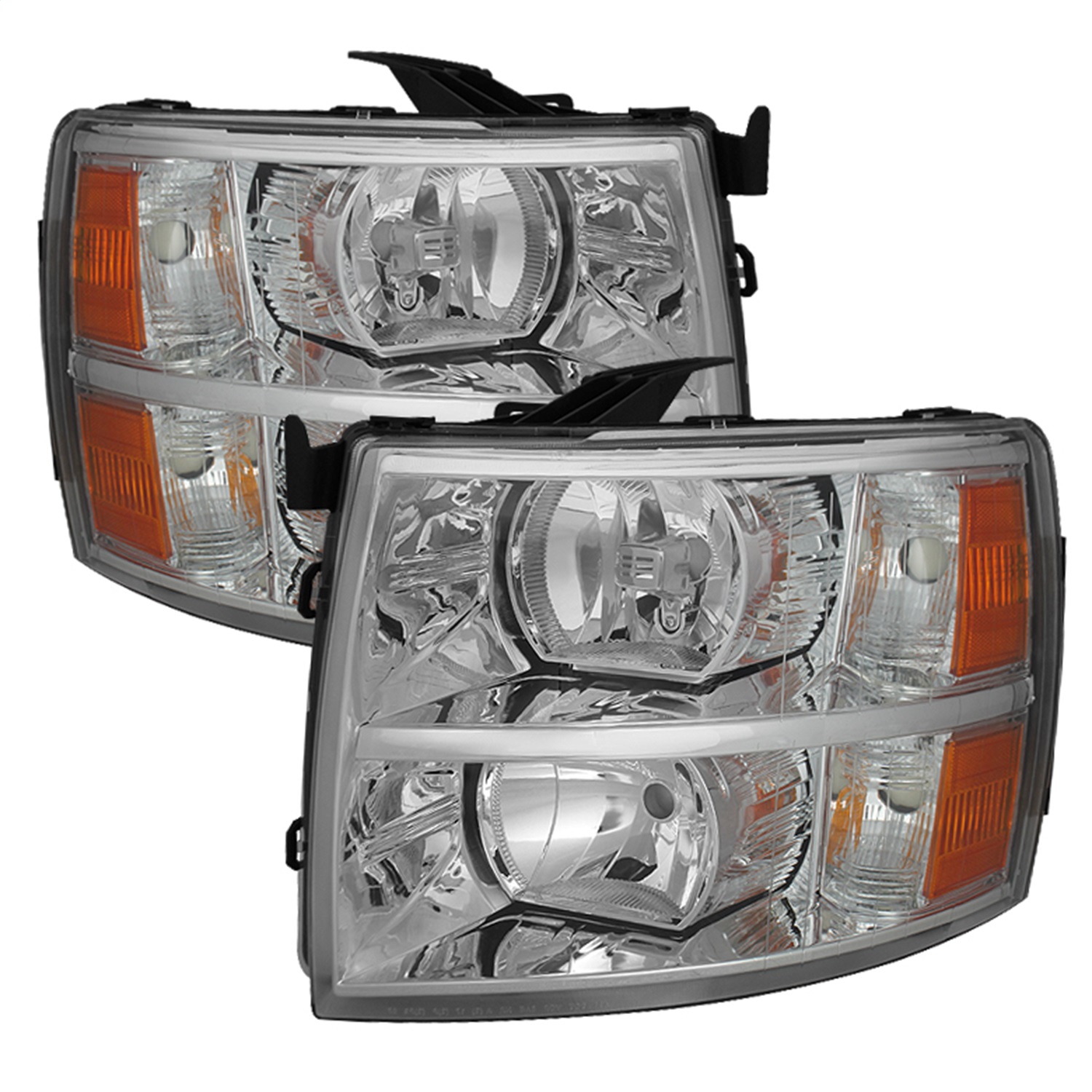 AM Spyder Chevy Silverado 07-13 Crystal Headlights Chrome SKU SP5076984